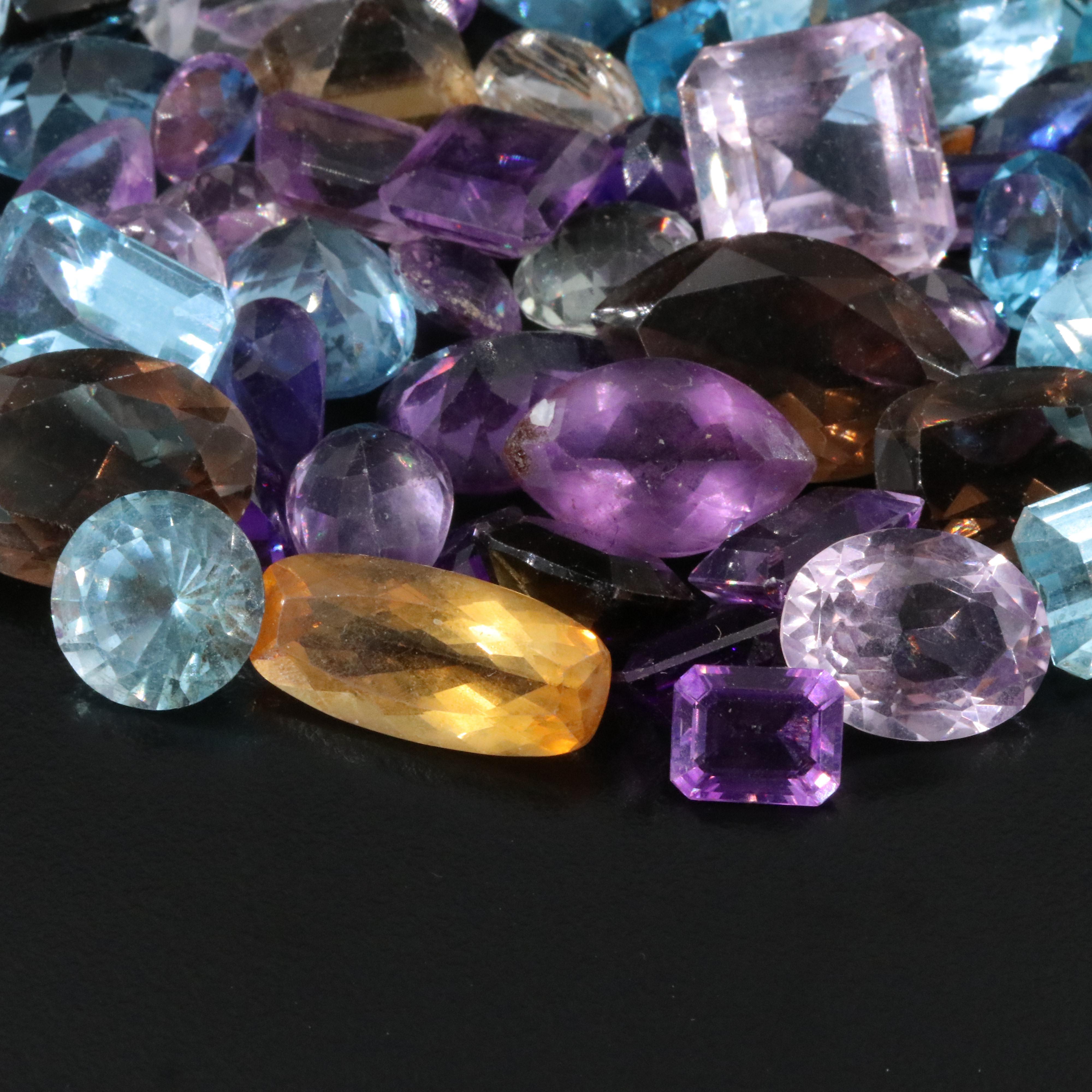 Loose 711.00 CTW Gemstones Featuring Amethyst, Topaz and Citrine