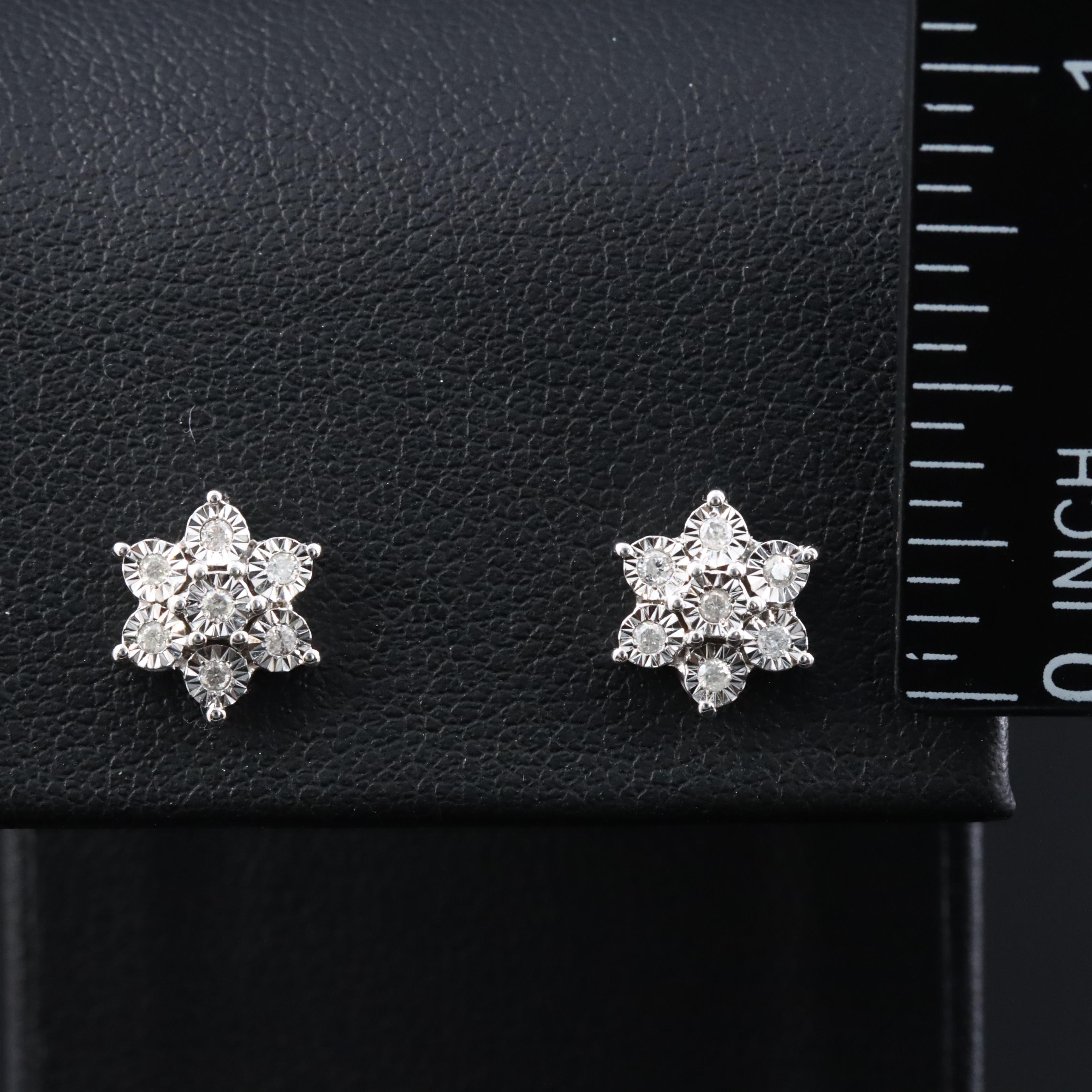 Sterling Diamond Earrings
