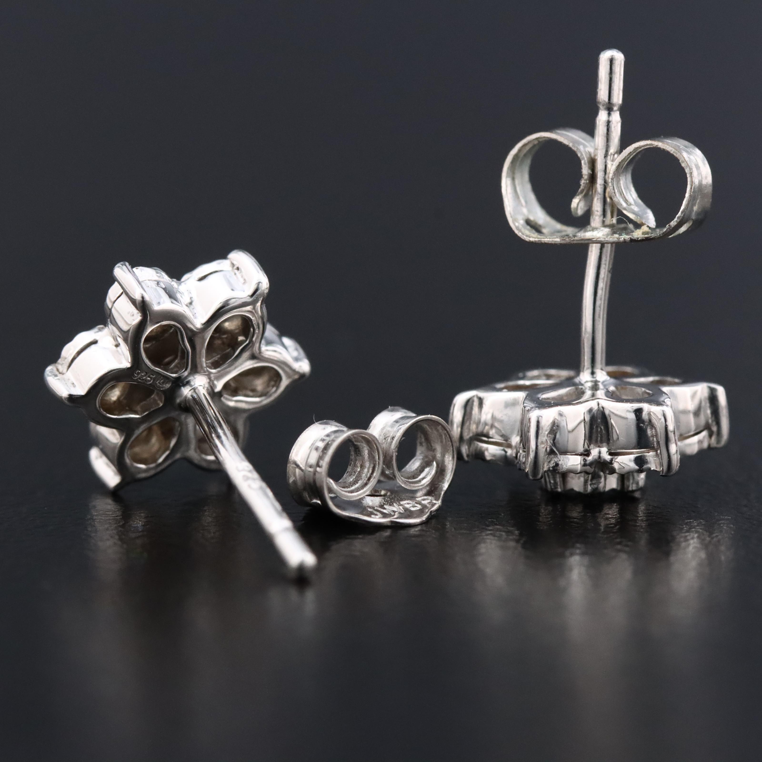 Sterling Diamond Earrings