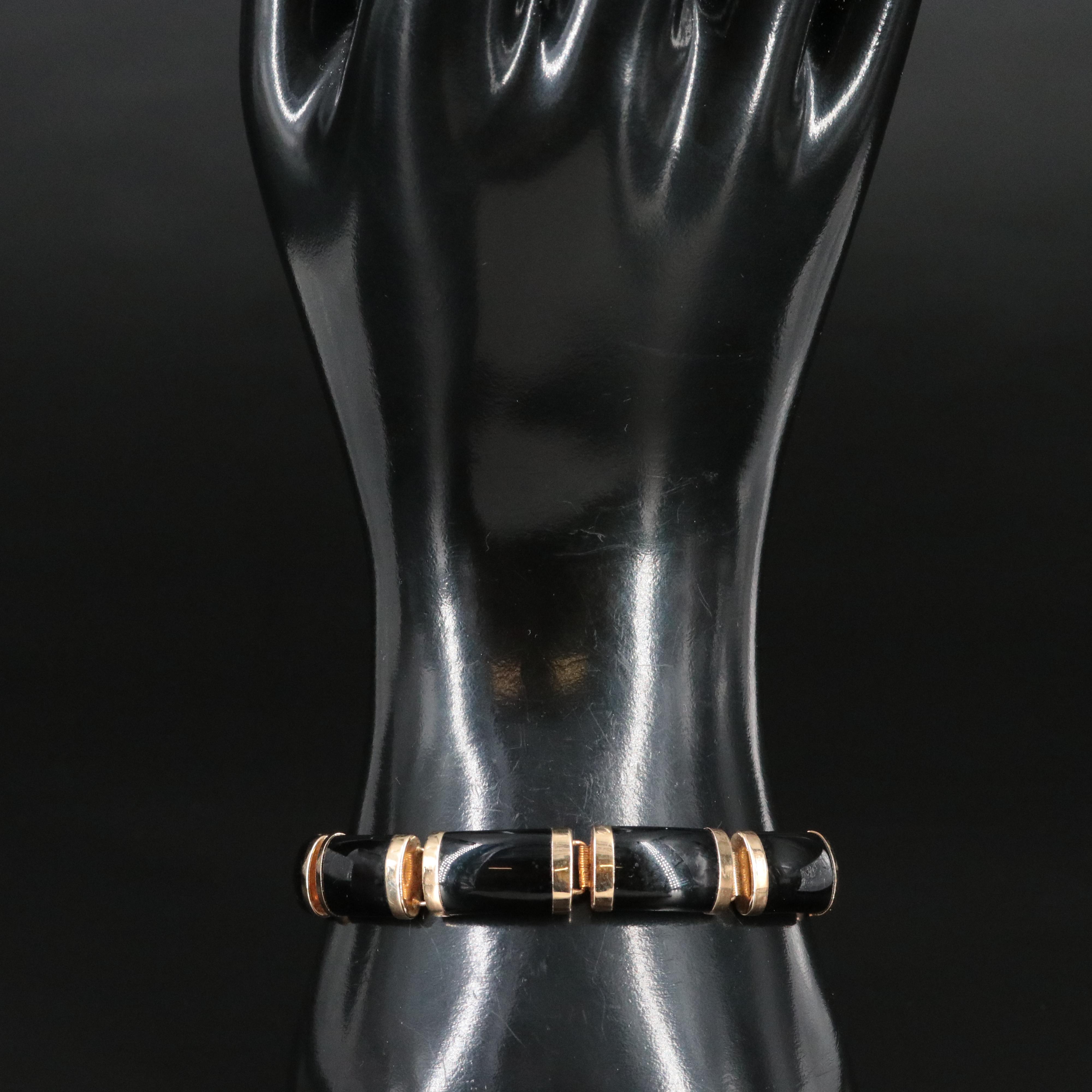 14K Black Onyx Bracelet