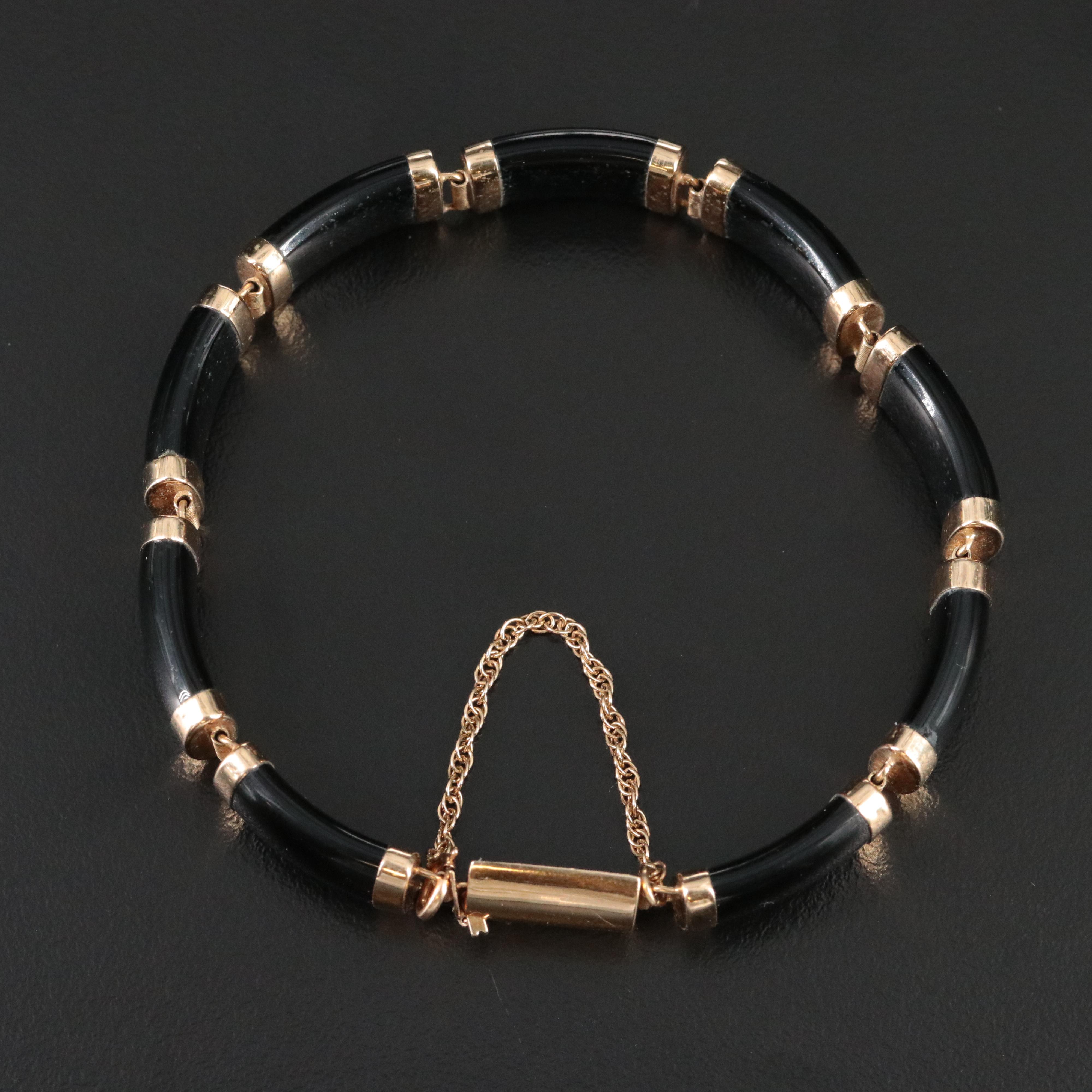 14K Black Onyx Bracelet
