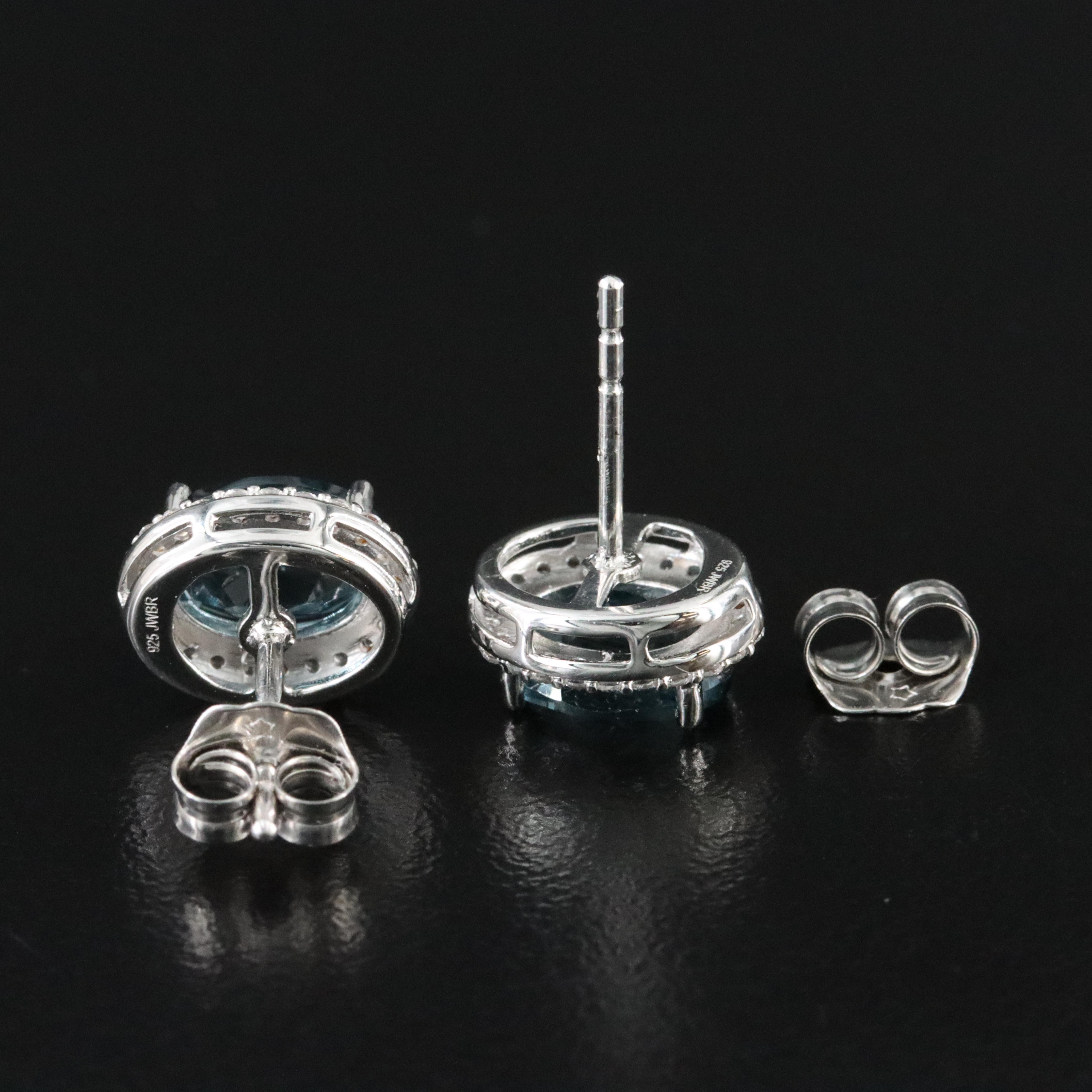 Sterling London Blue Topaz and White Sapphire Earrings