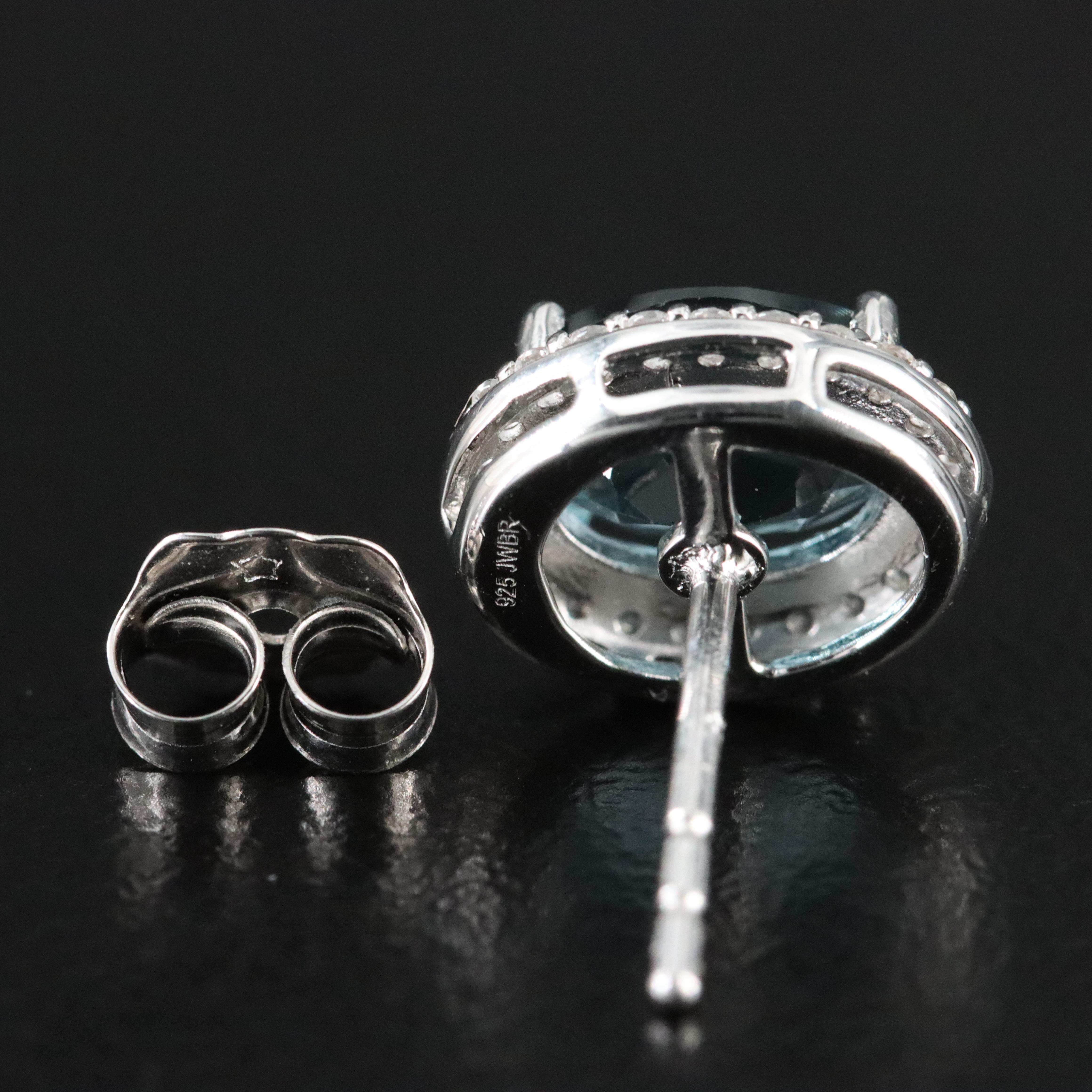 Sterling London Blue Topaz and White Sapphire Earrings