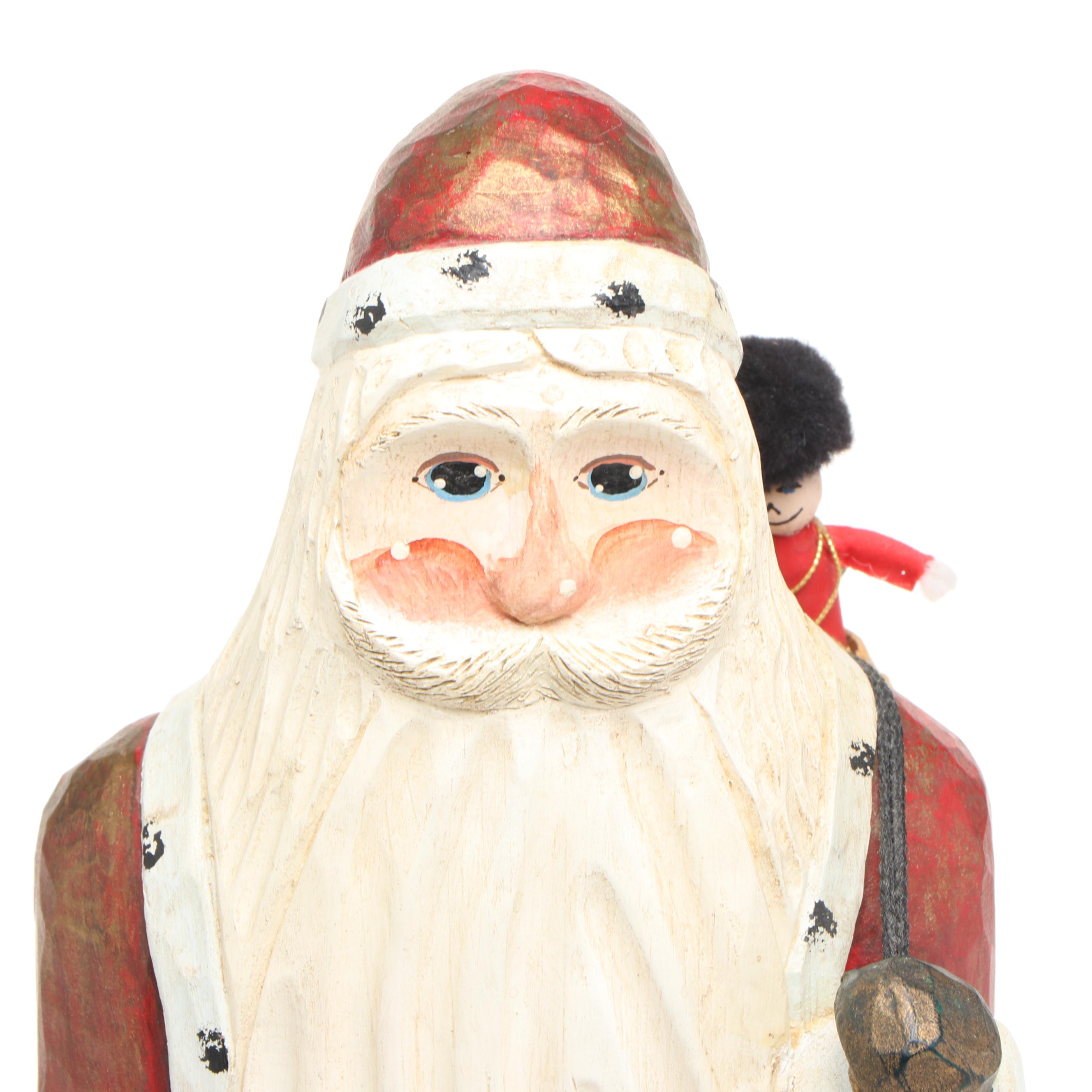 Dick Rolander Wooden Santa Claus Figurine, 1994