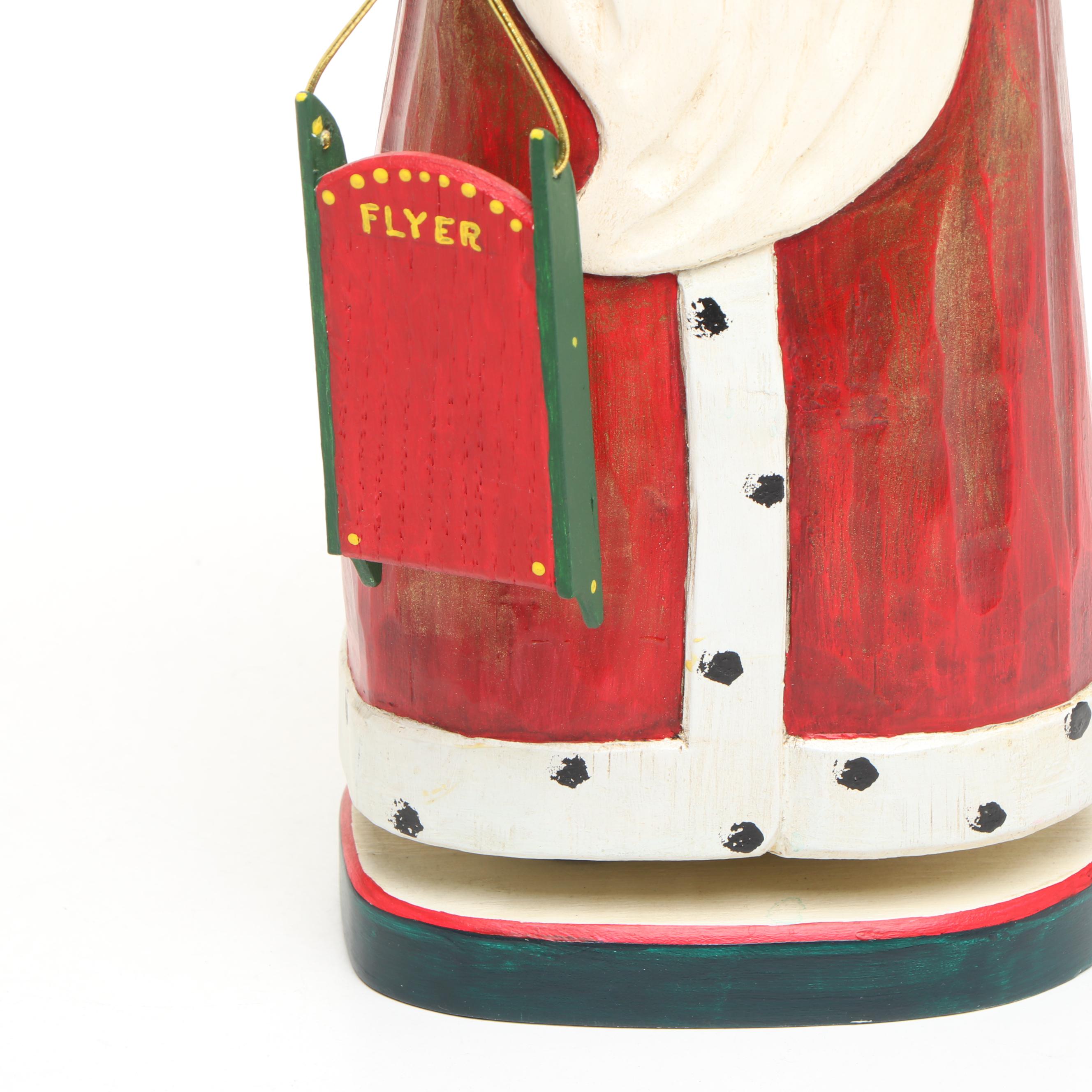 Dick Rolander Wooden Santa Claus Figurine, 1994