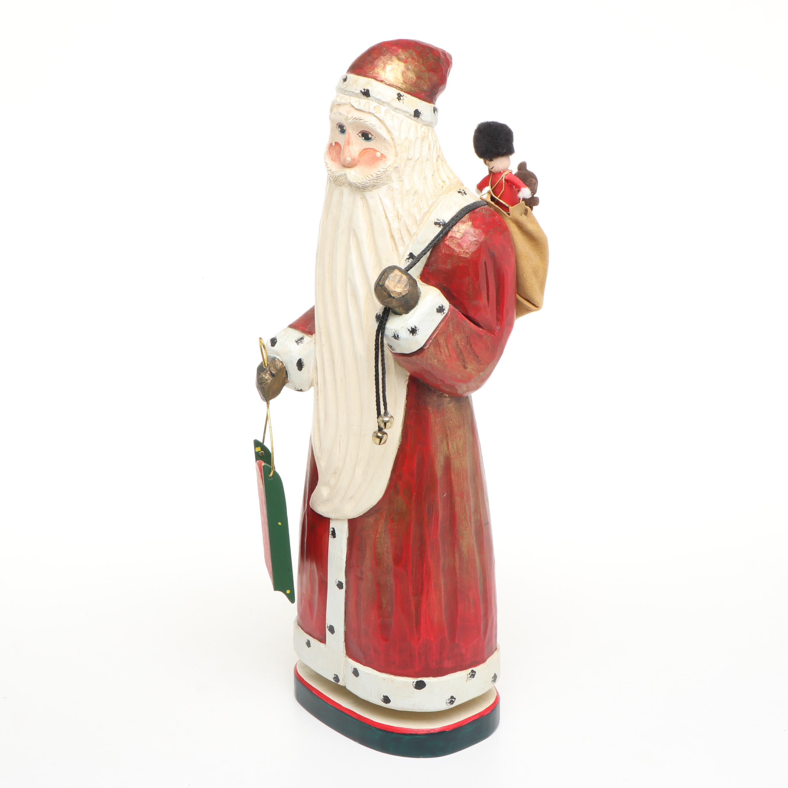 Dick Rolander Wooden Santa Claus Figurine, 1994