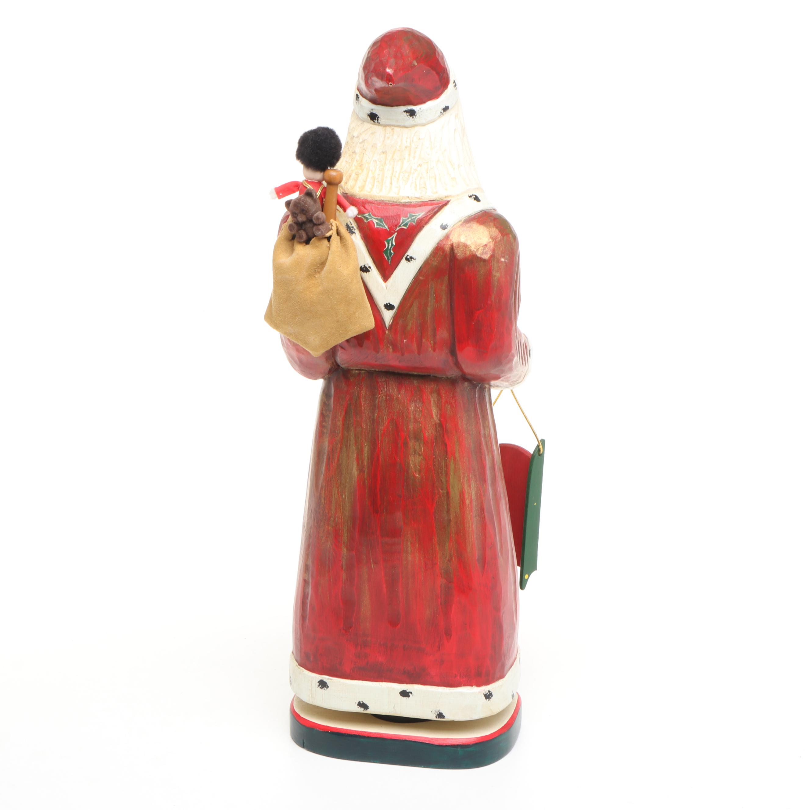 Dick Rolander Wooden Santa Claus Figurine, 1994