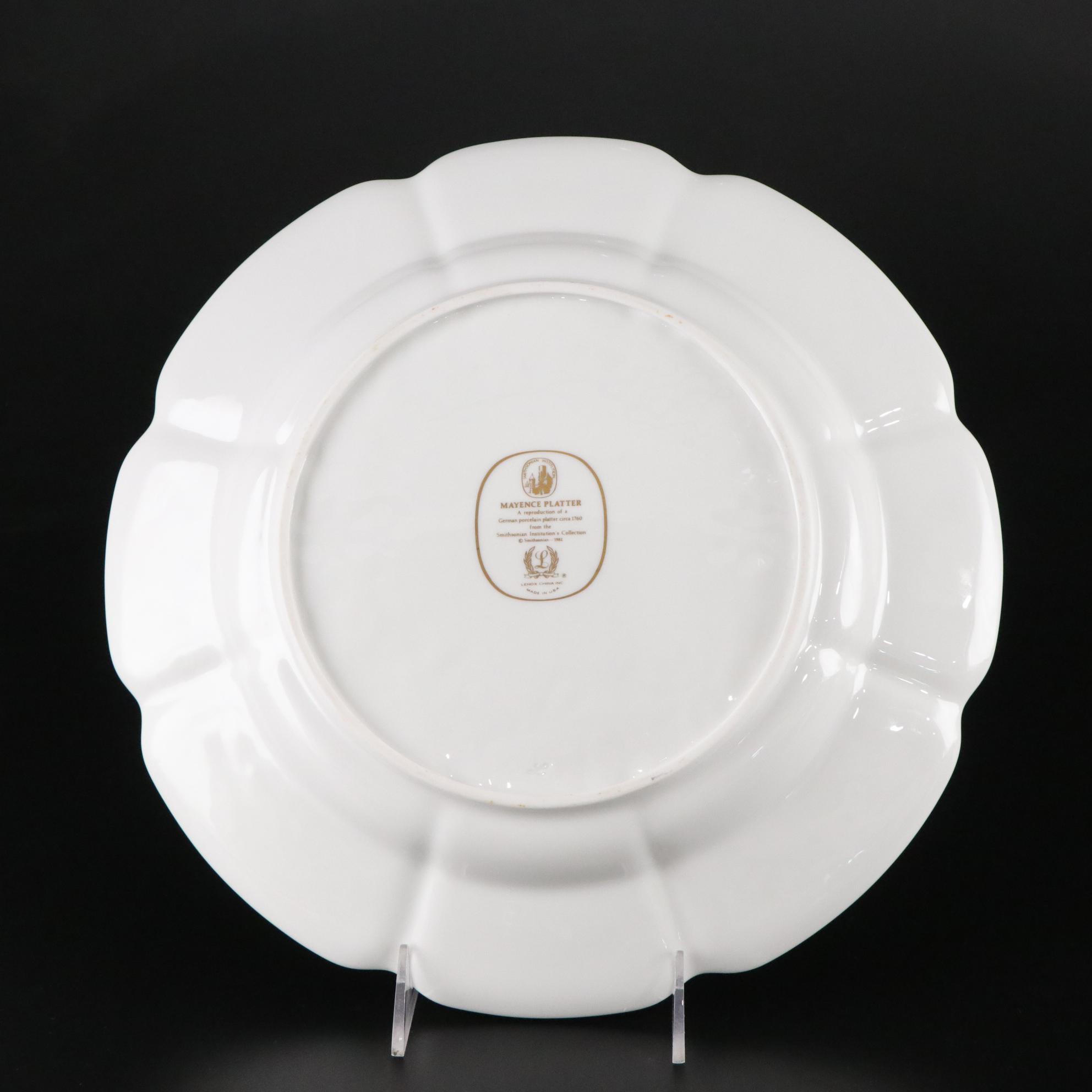 Lenox Smithsonian Reproduction of German Porcelain "Mayence" Platter and Bowl