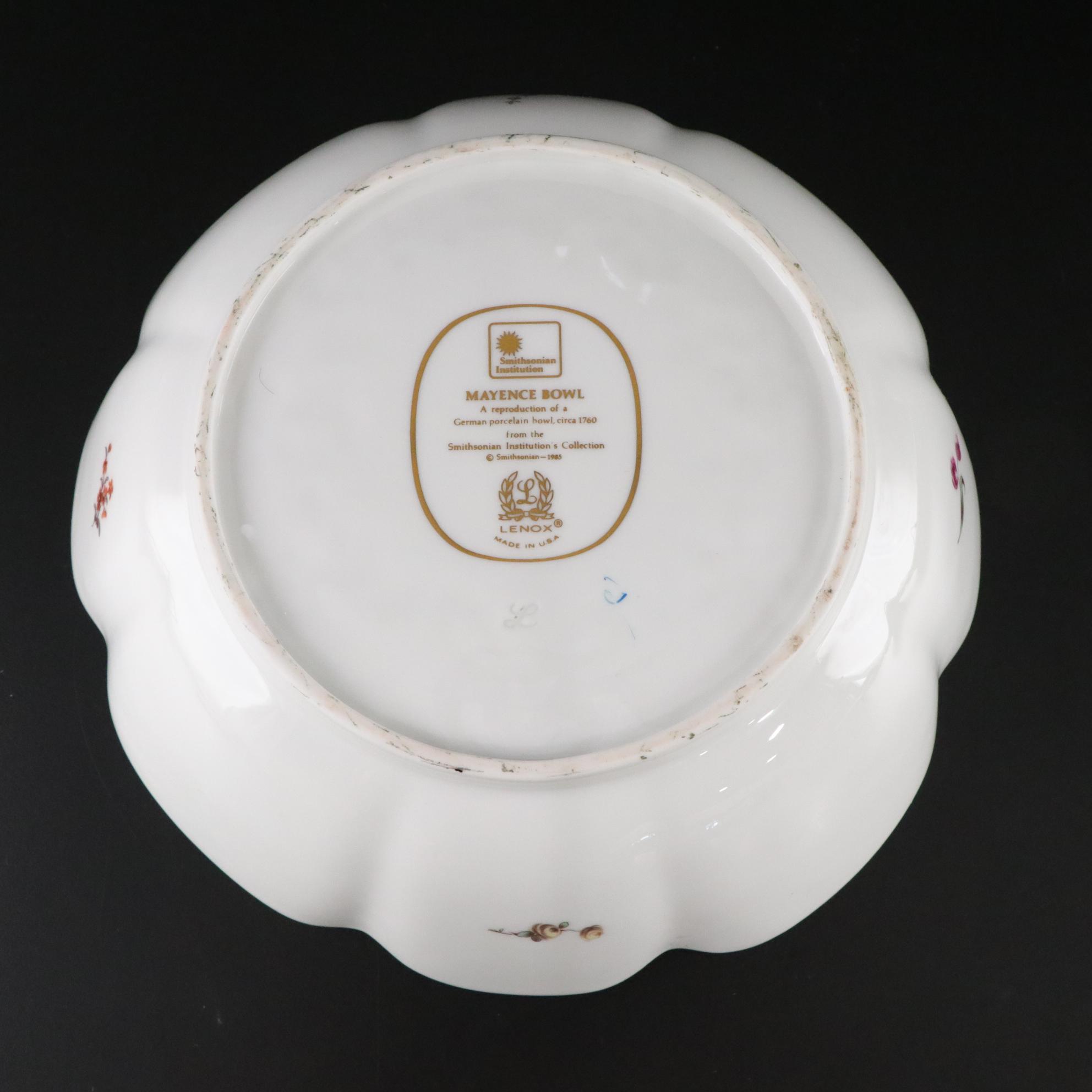 Lenox Smithsonian Reproduction of German Porcelain "Mayence" Platter and Bowl