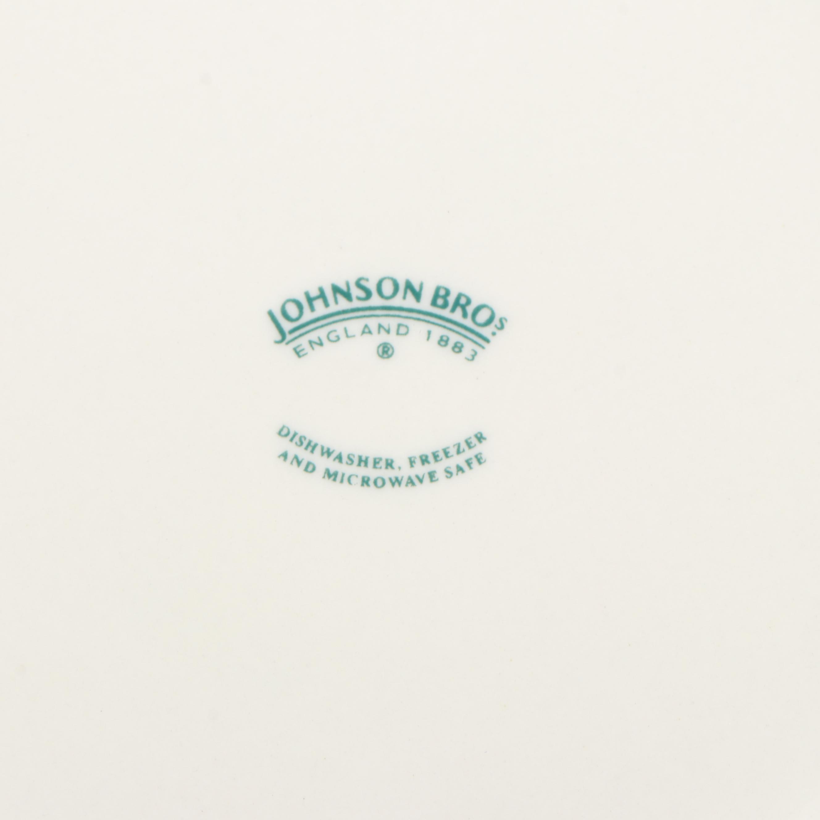 Johnson Bros. "Old Britain Castles" Porcelain Christmas Salad and Dinner Plates