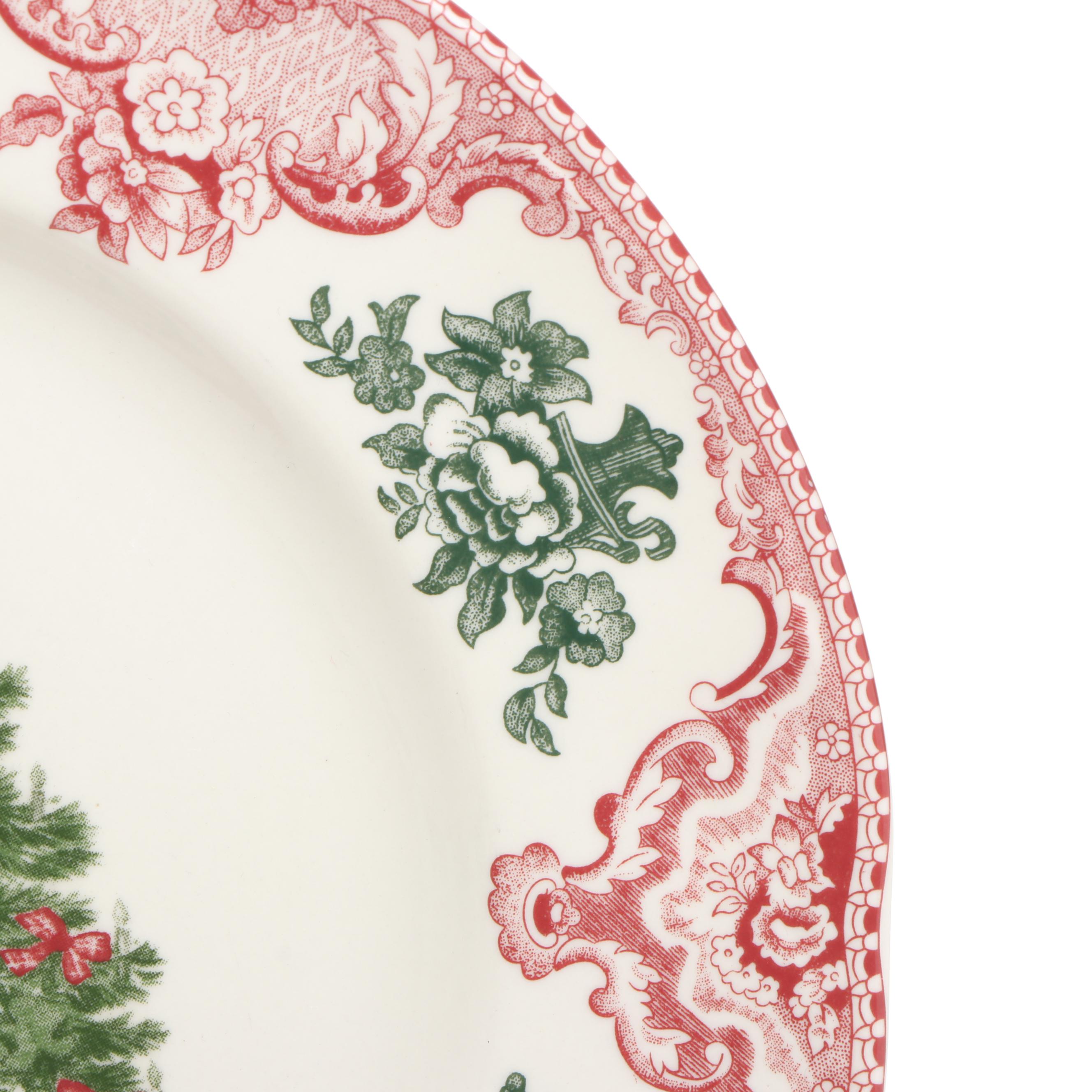 Johnson Bros. "Old Britain Castles" Porcelain Christmas Salad and Dinner Plates