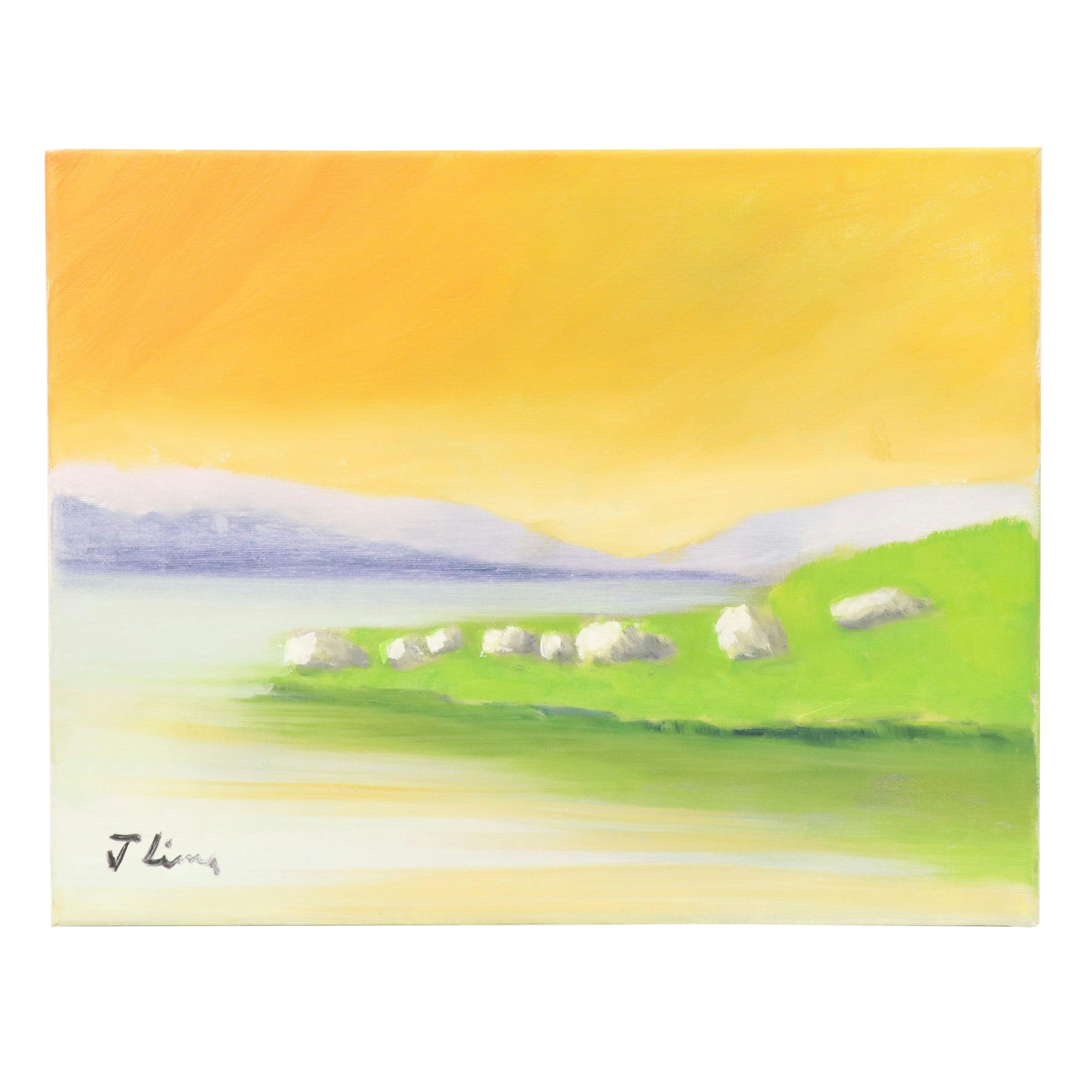 José M. Lima Stylized Landscape Oil Painting, 2025