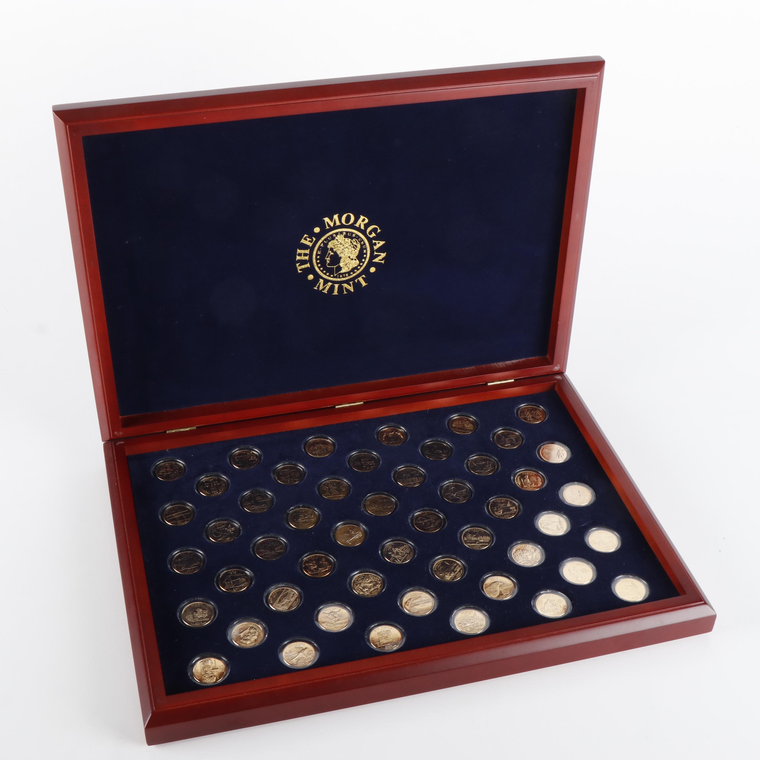 Complete Collection of 50 Gold Toned State Quarters from the Denver Mint