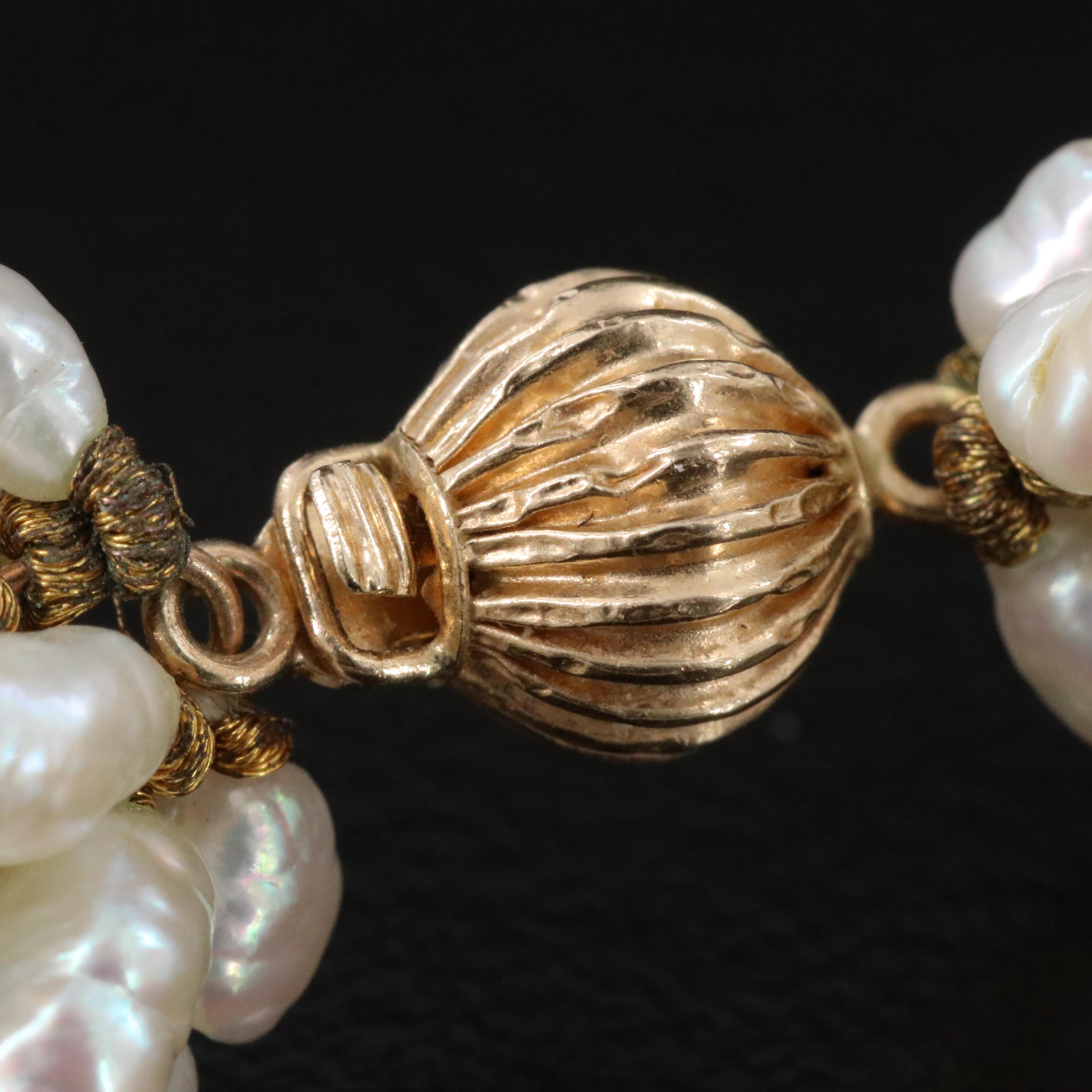Torsade Pearl Necklace with 14K Clasp