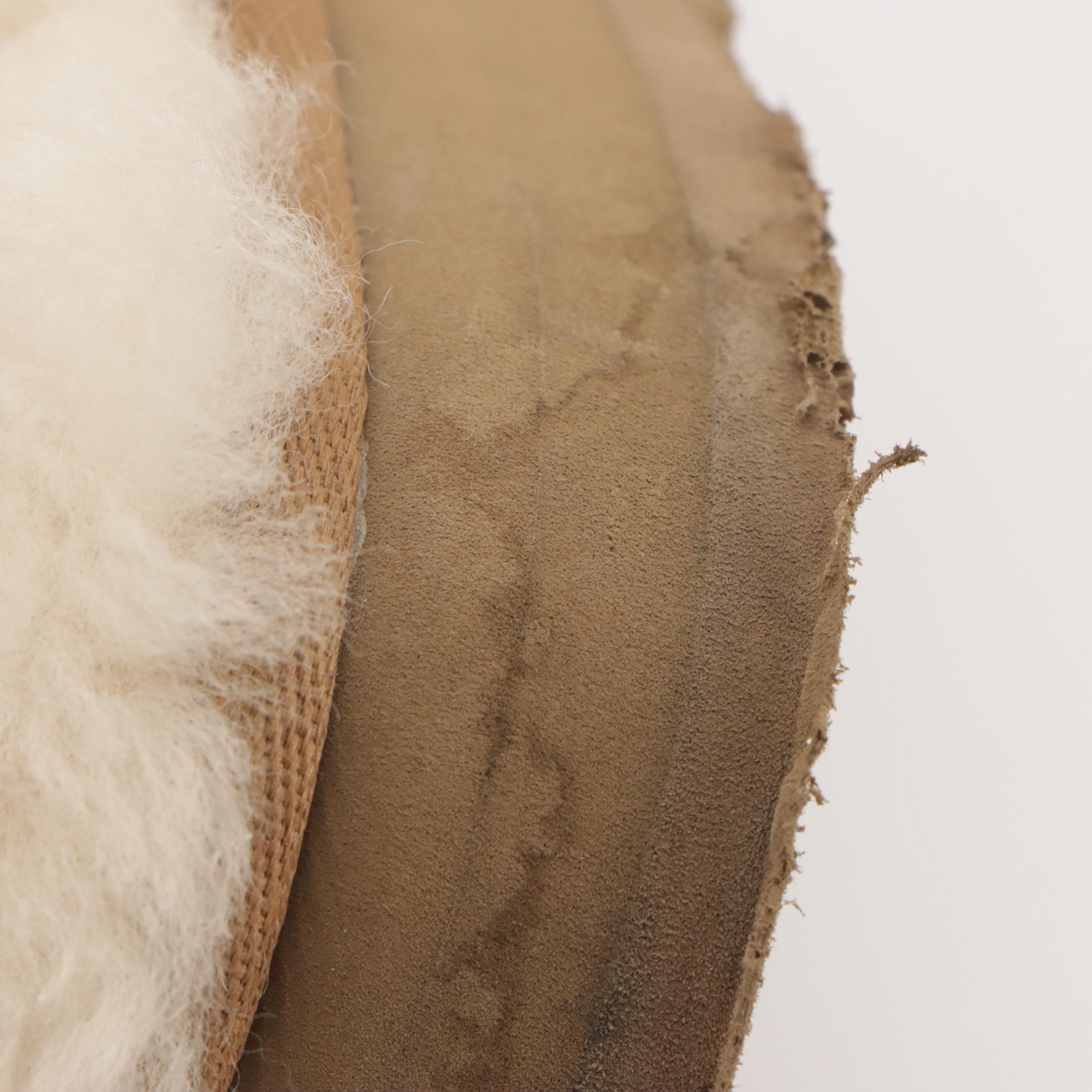 UGG Disquette Platform Slippers in Sheepskin Lined Chestnut Suede