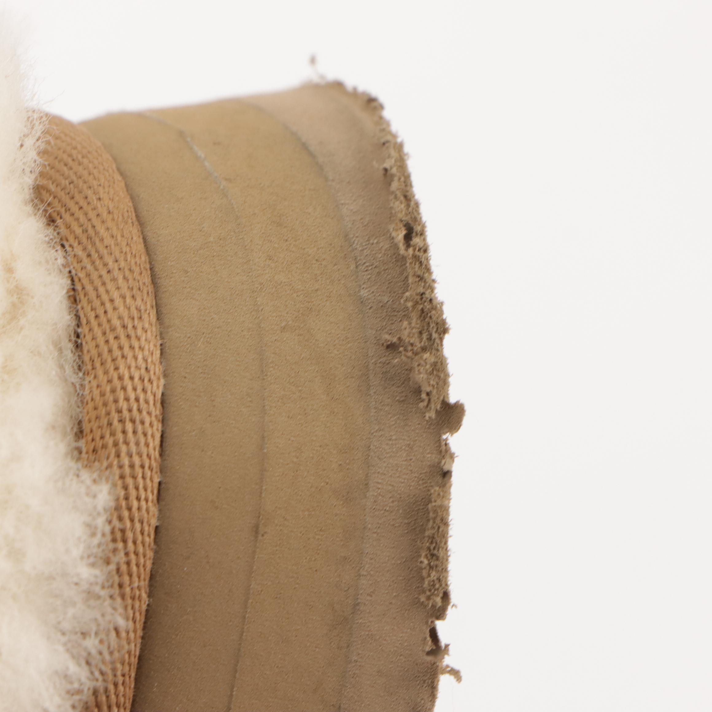 UGG Disquette Platform Slippers in Sheepskin Lined Chestnut Suede