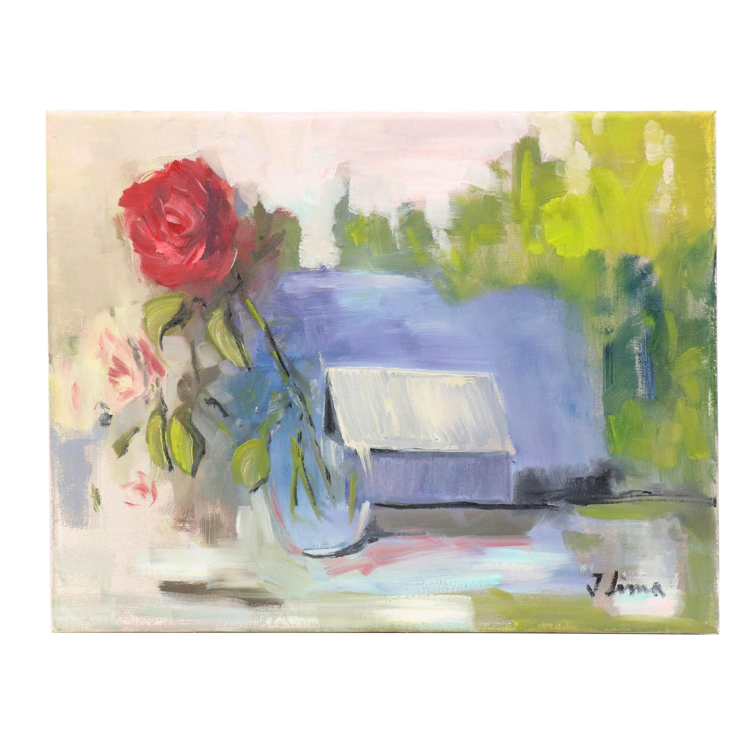 José M. Lima Rural Landscape Oil Painting, 2025