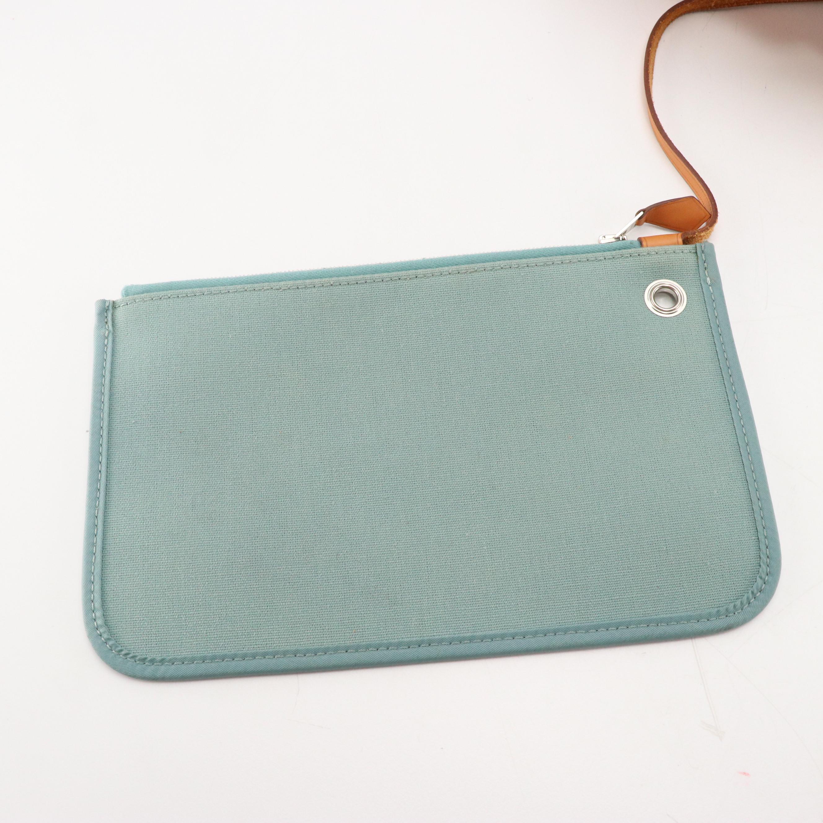 Hermès Herbag Zip 39 in Ciel Canvas and Vache Hunter Leather