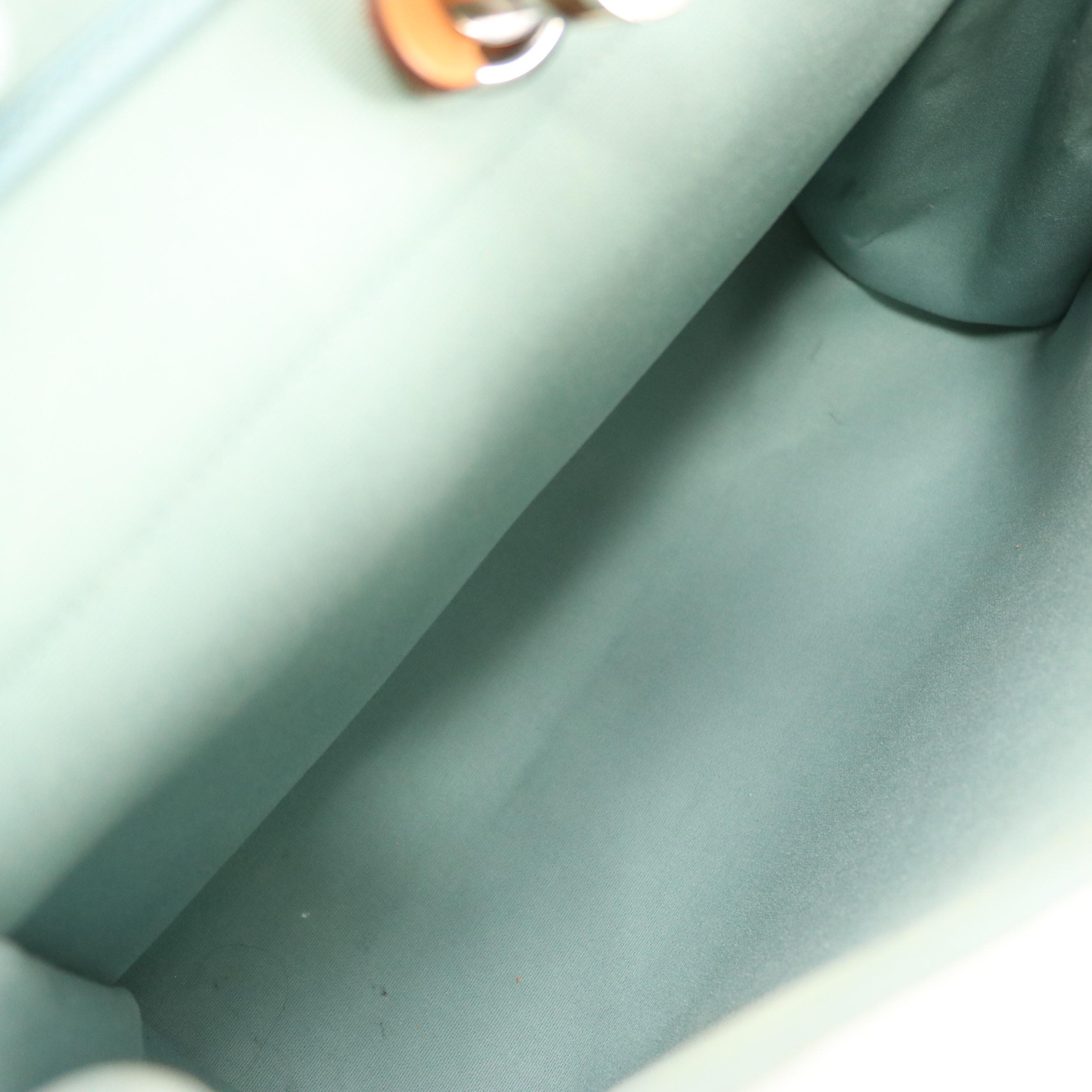 Hermès Herbag Zip 39 in Ciel Canvas and Vache Hunter Leather