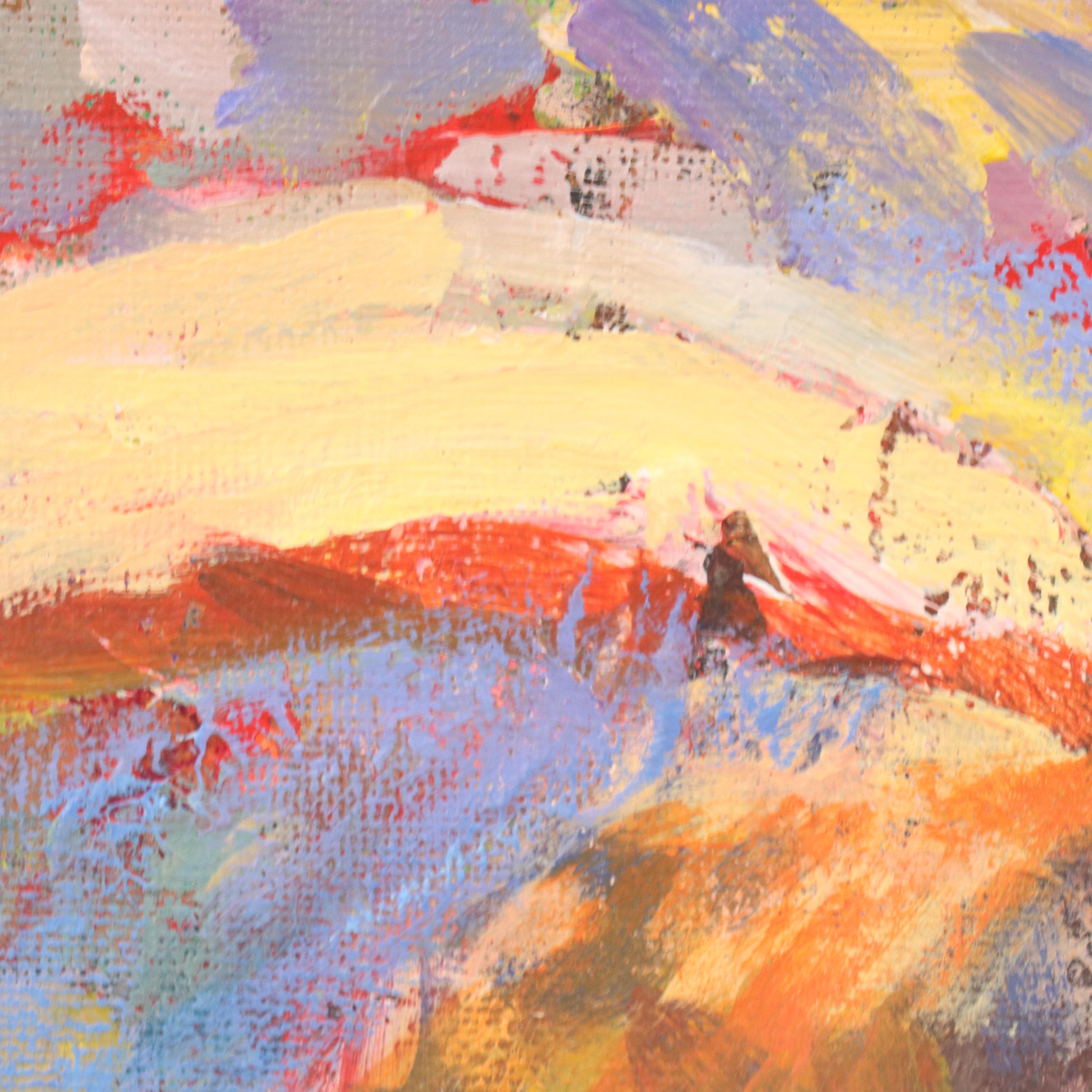 Elle Raines Stylized Acrylic Painting "Bunny," 21st Century