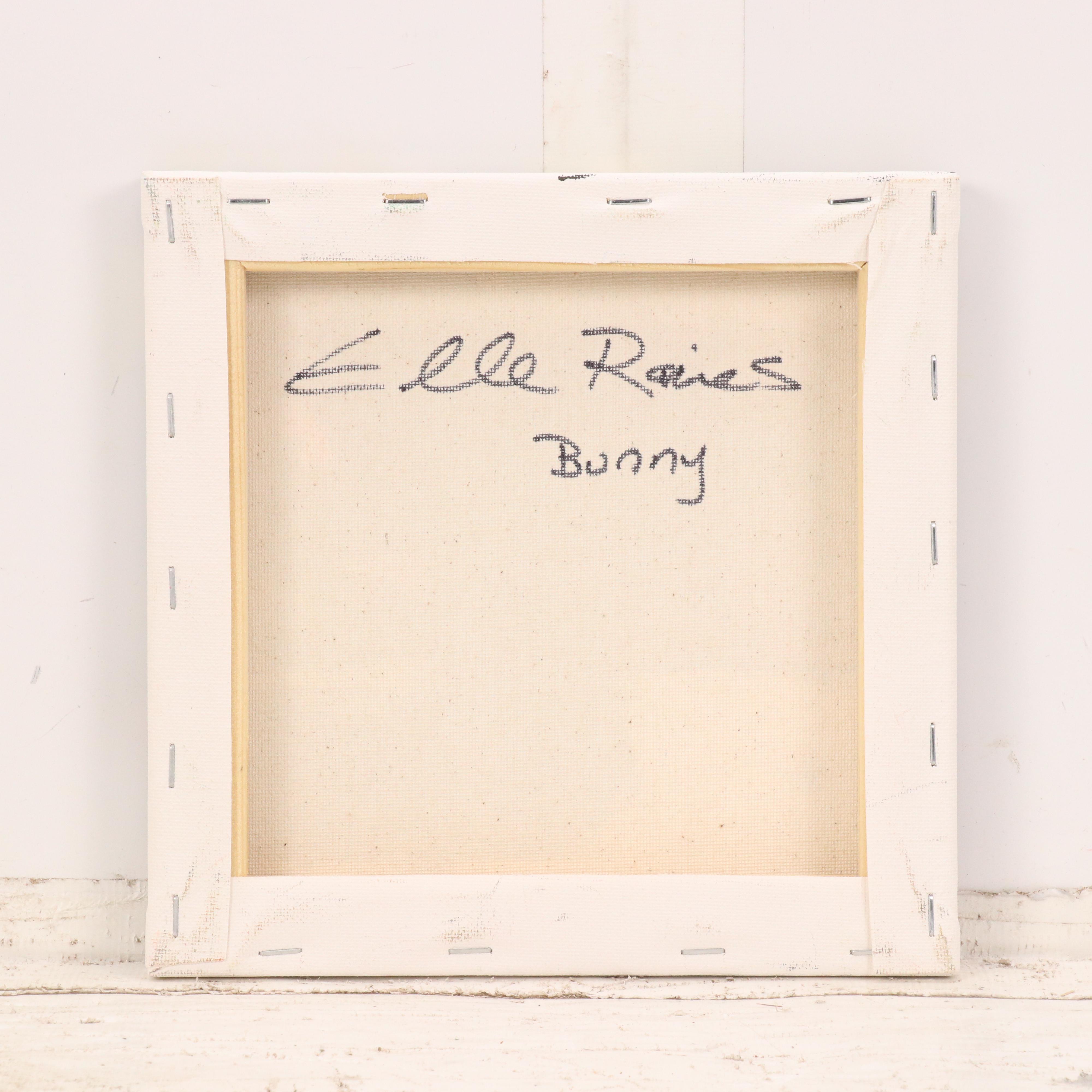 Elle Raines Stylized Acrylic Painting "Bunny," 21st Century