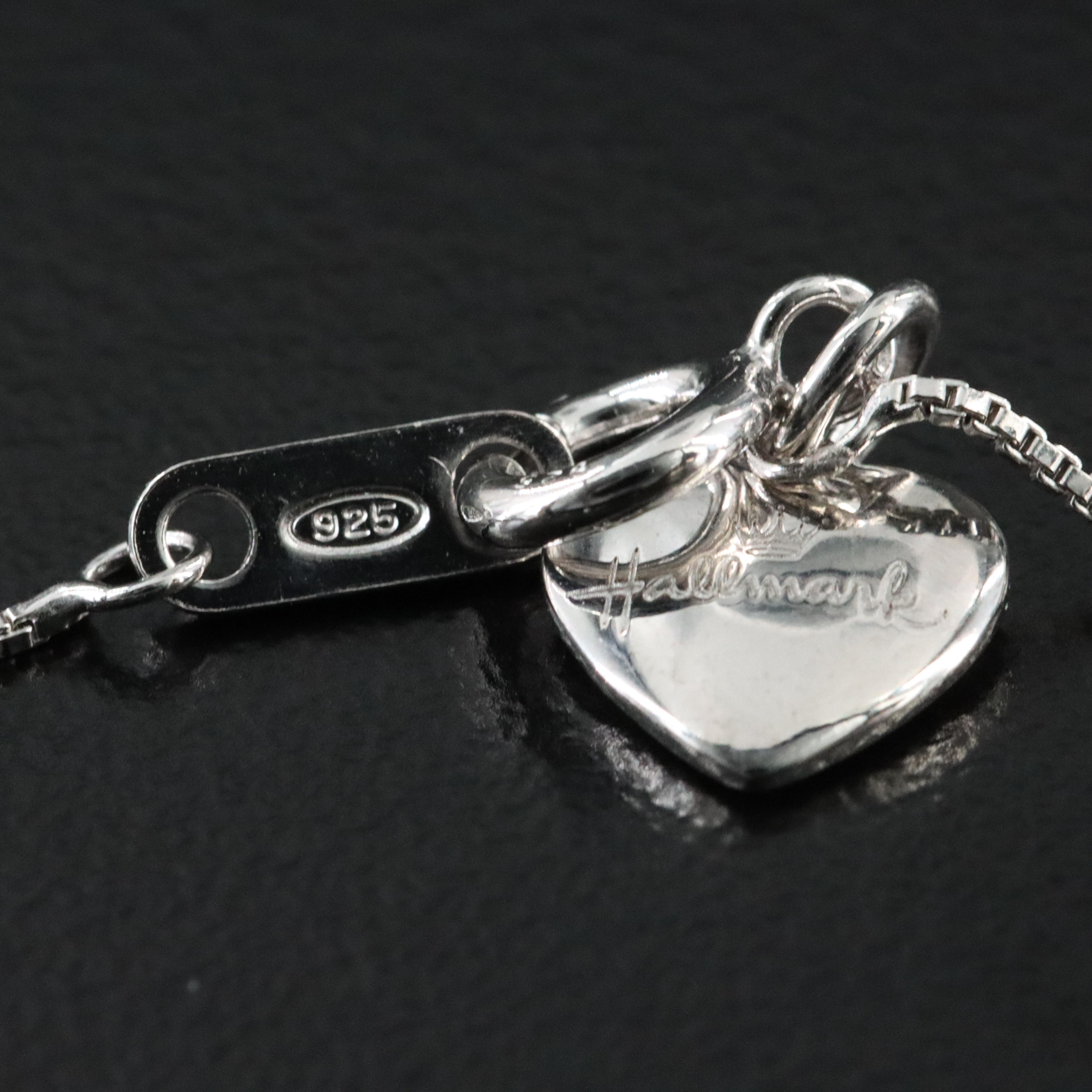 Sterling Diamond Heart Pendant Necklace