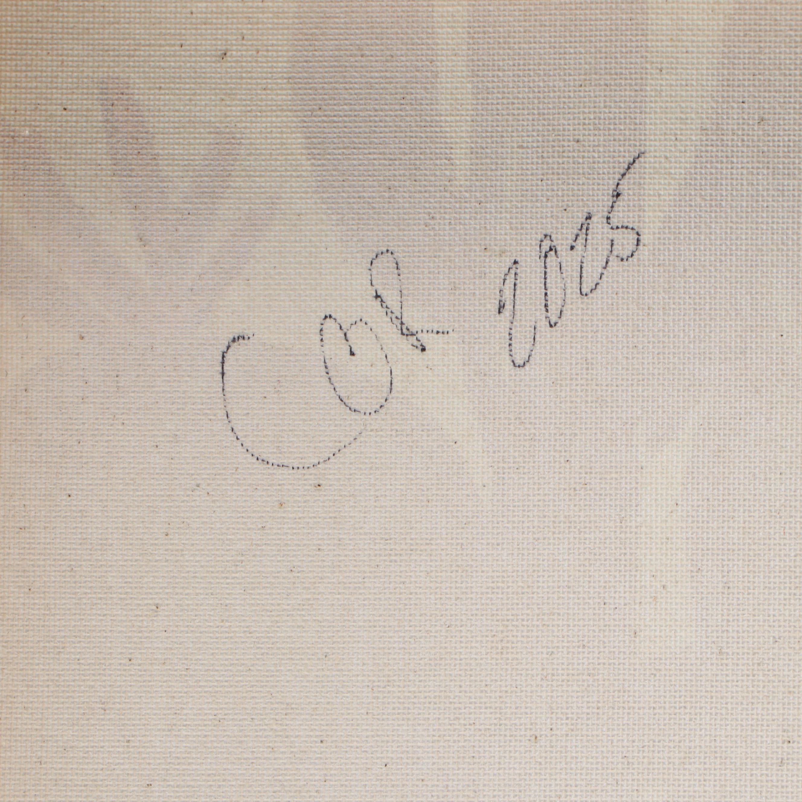 Corbellic Stylized Oil Painting of Potted Cacti, 2025