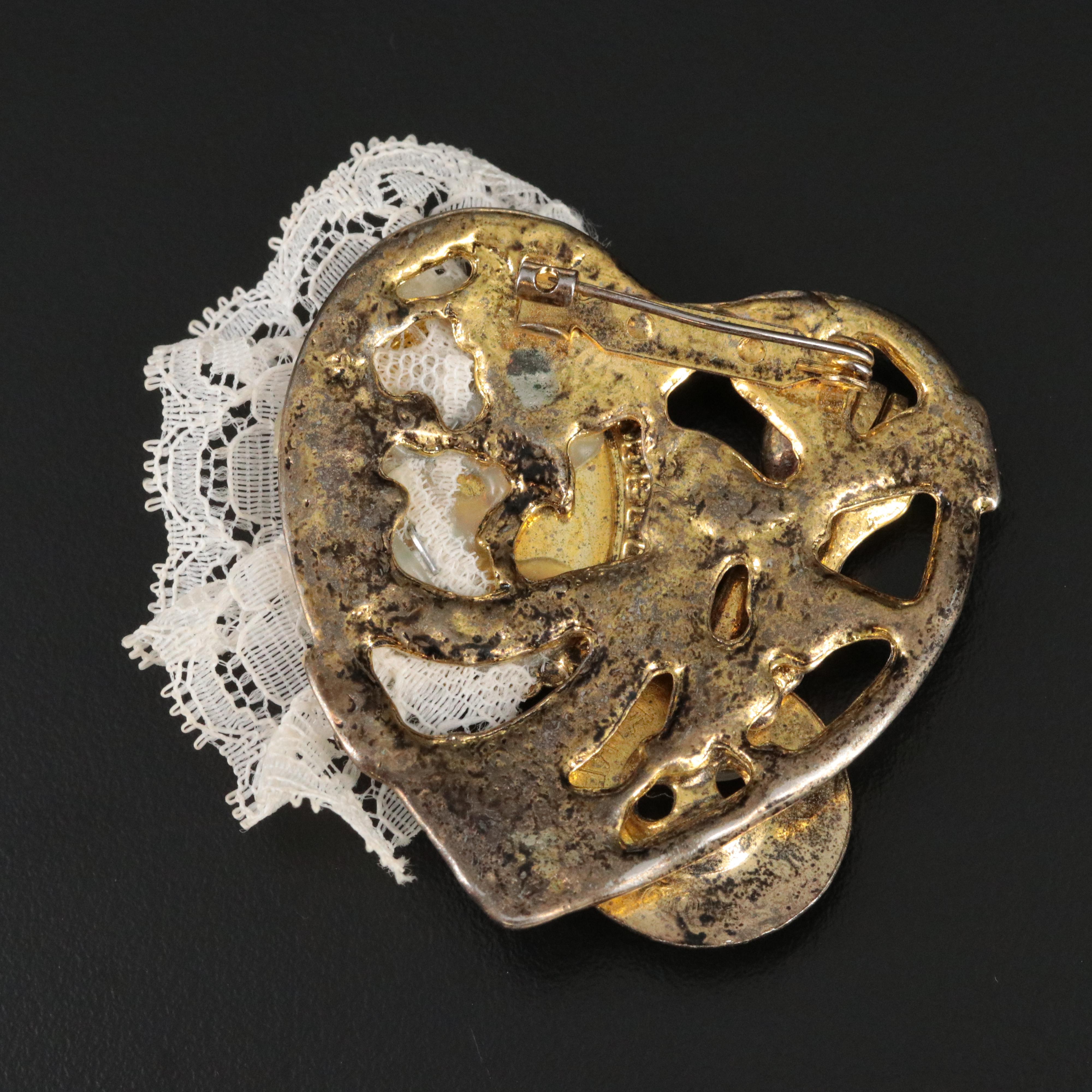 Vintage Mixed Media Brooch