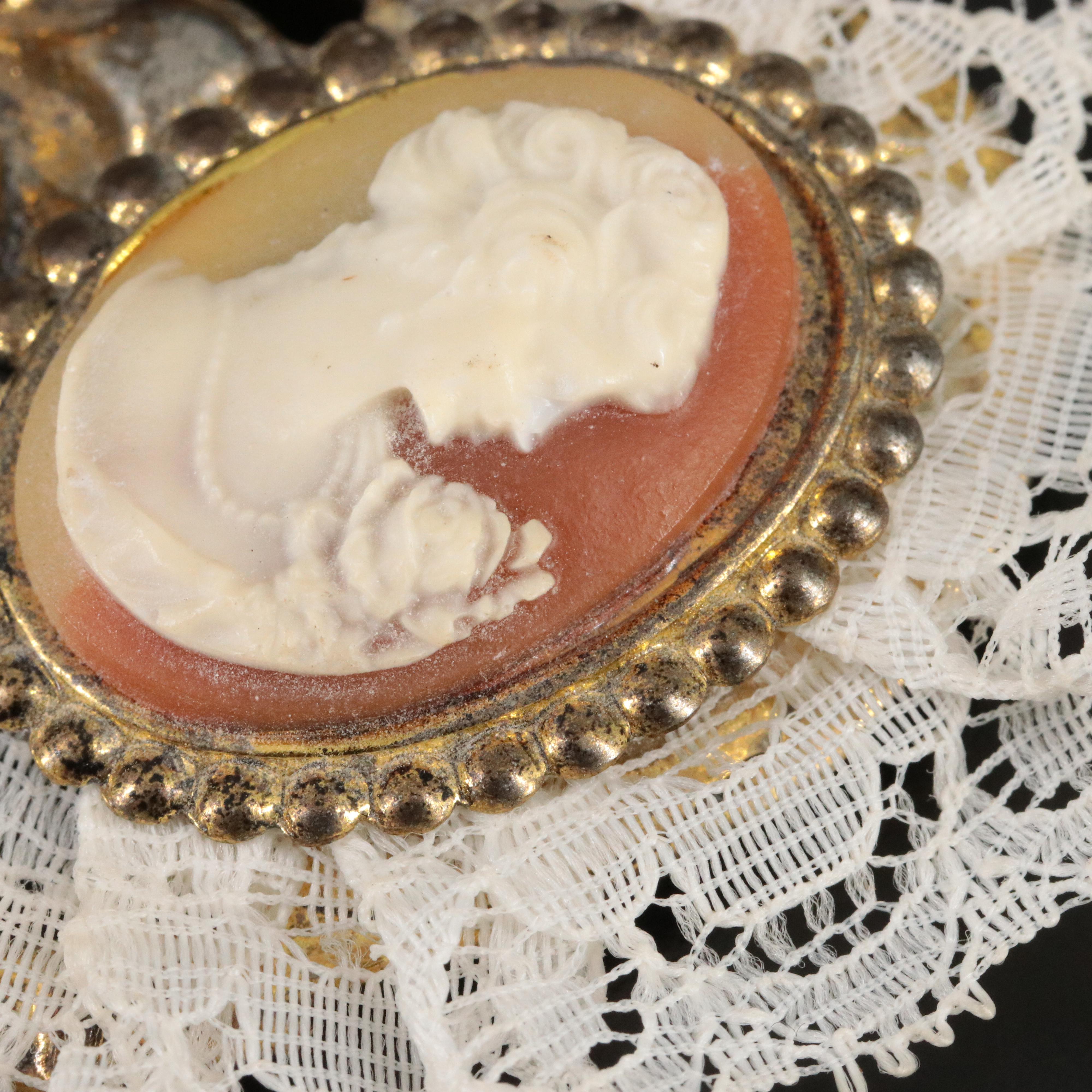 Vintage Mixed Media Brooch