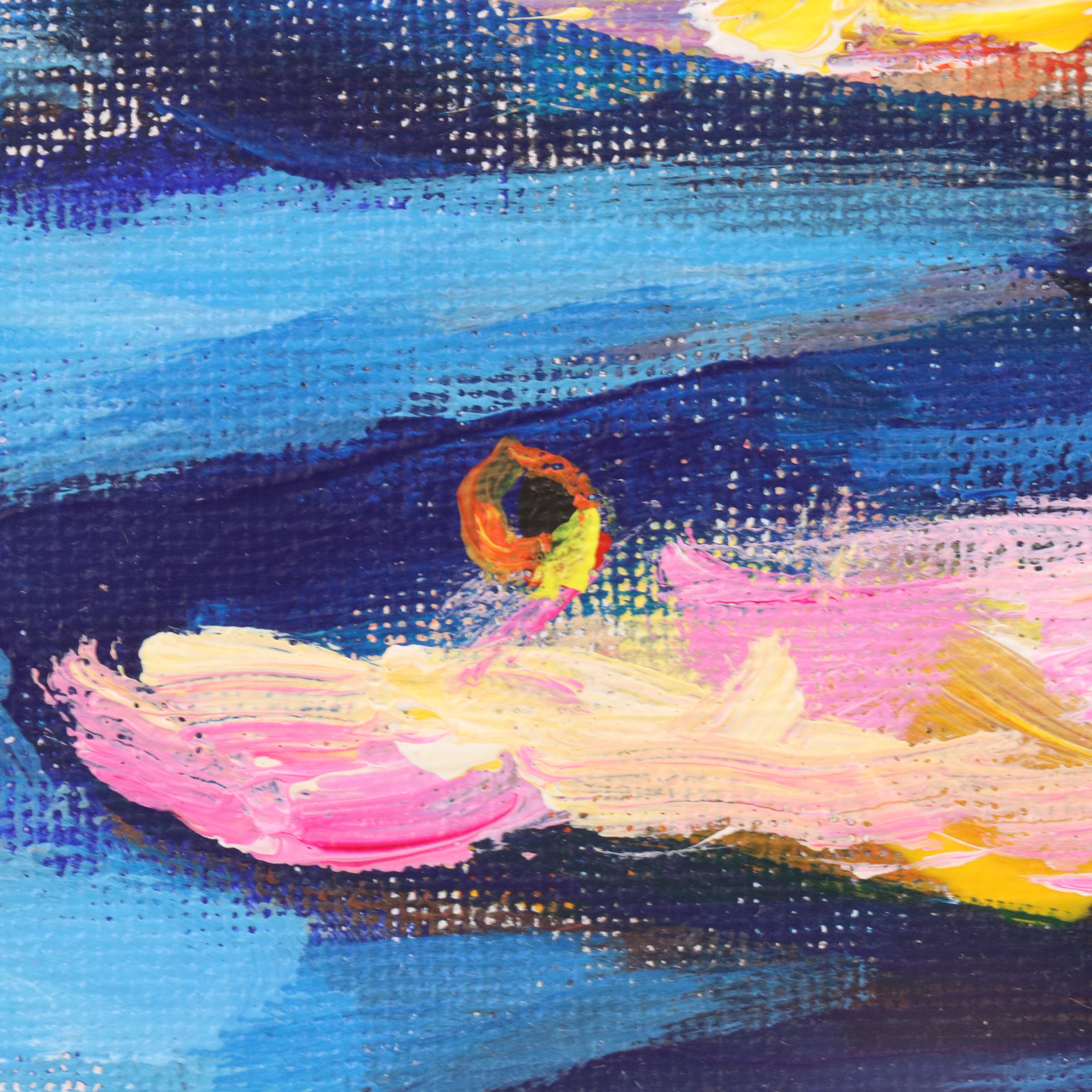 Elle Raines Stylized Acrylic Painting "Sardines," 21st Century