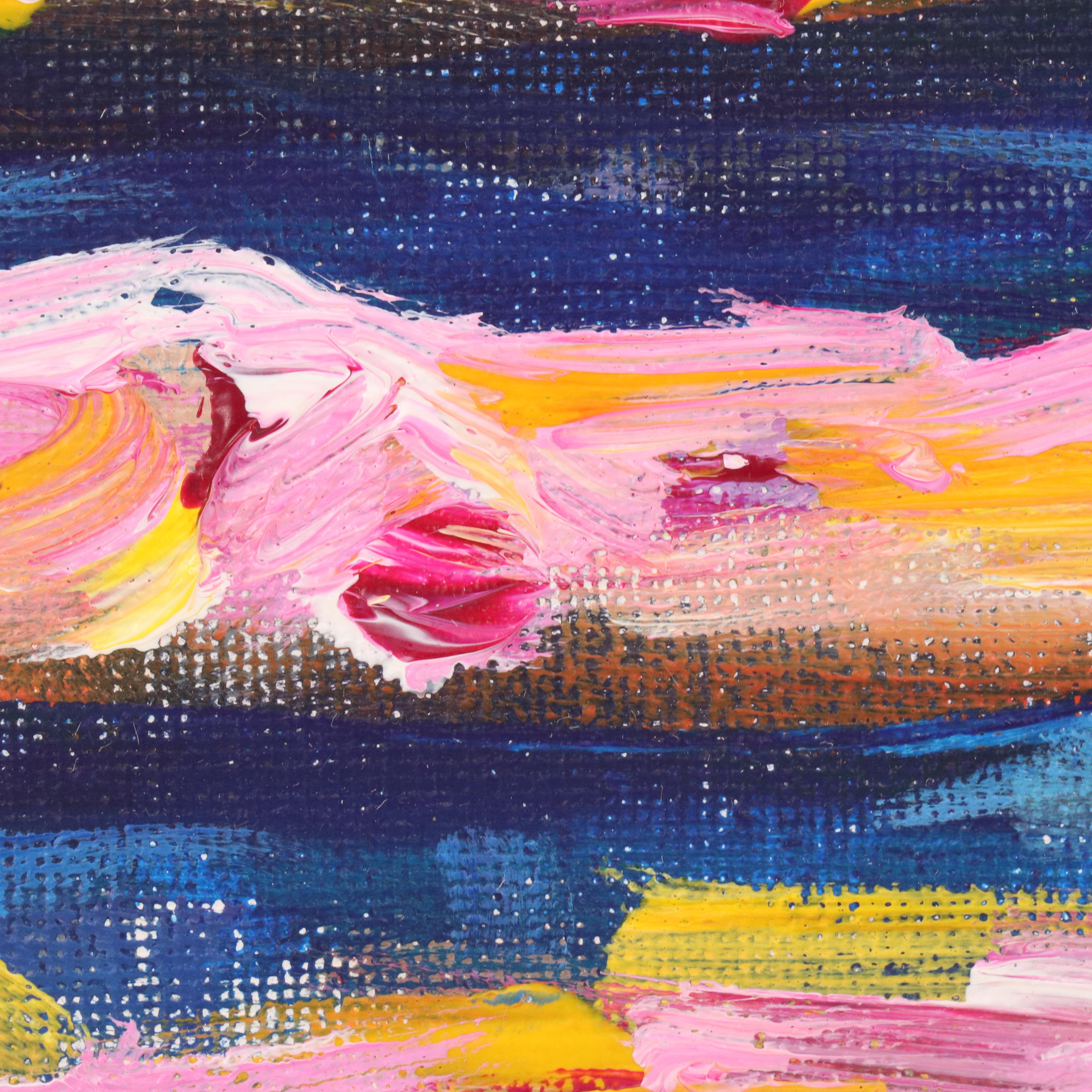 Elle Raines Stylized Acrylic Painting "Sardines," 21st Century