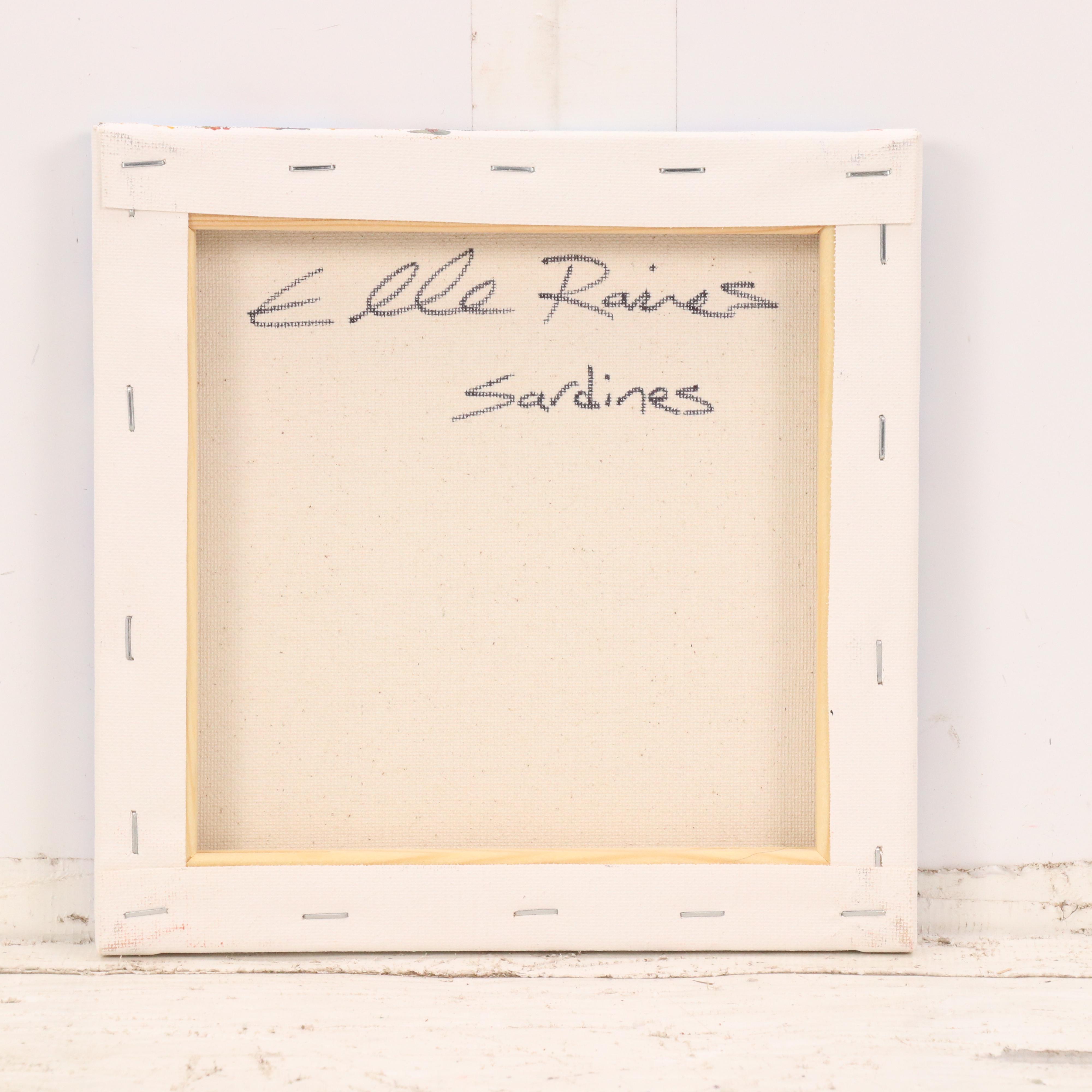 Elle Raines Stylized Acrylic Painting "Sardines," 21st Century
