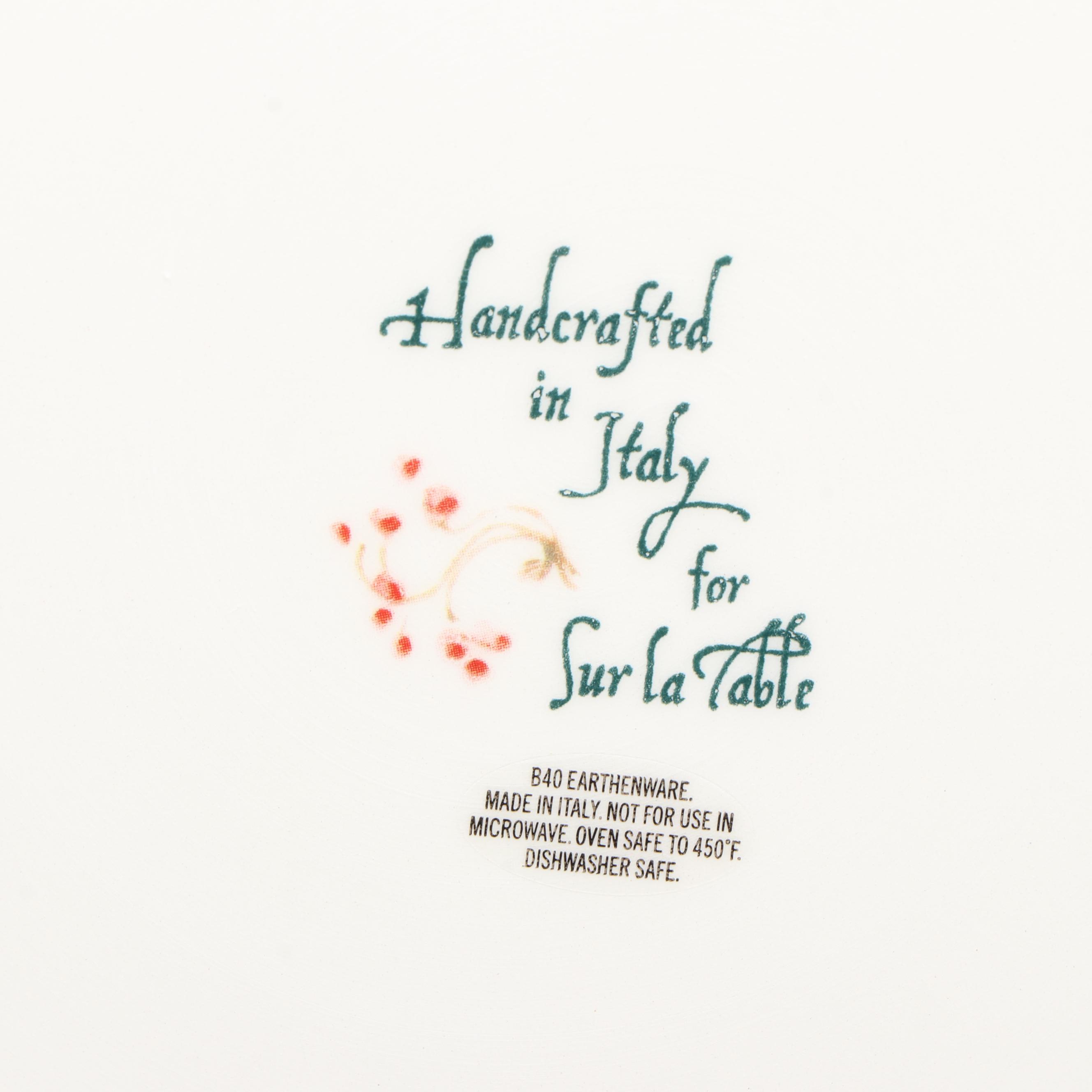 Sur la Table "Holly and Pine" Porcelain Salad and Dinner Plates