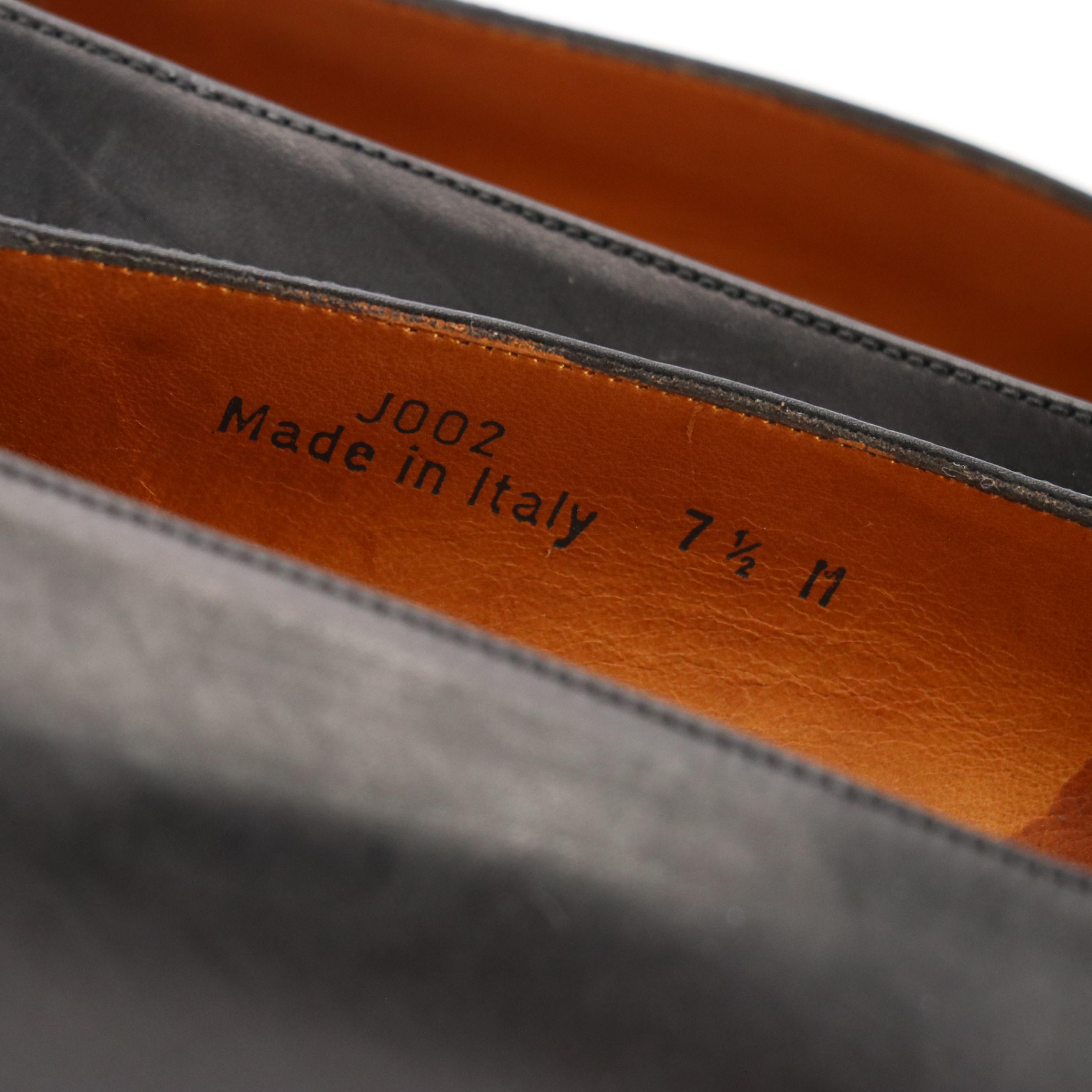 Coach Black Leather Almond Toe Block Heels