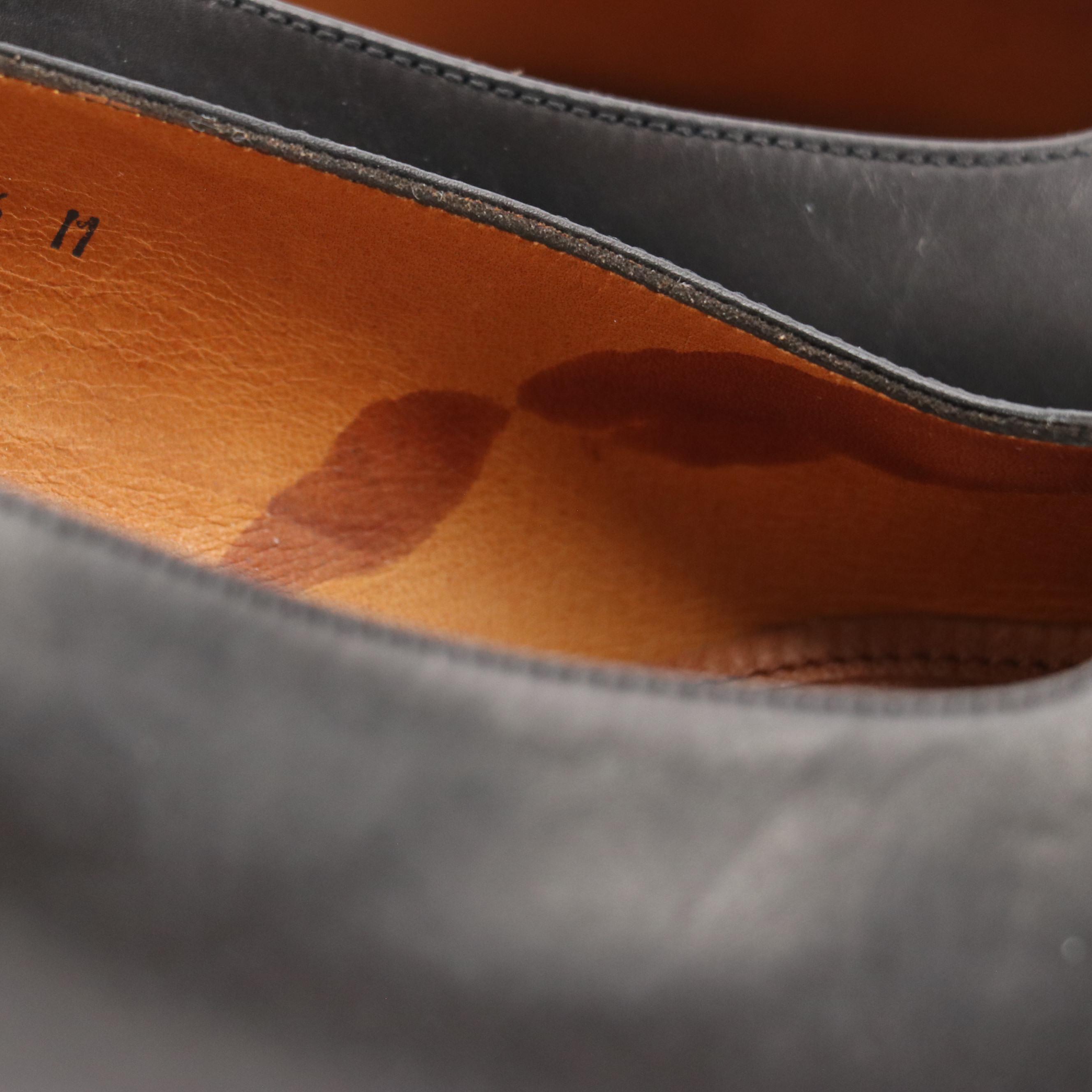 Coach Black Leather Almond Toe Block Heels