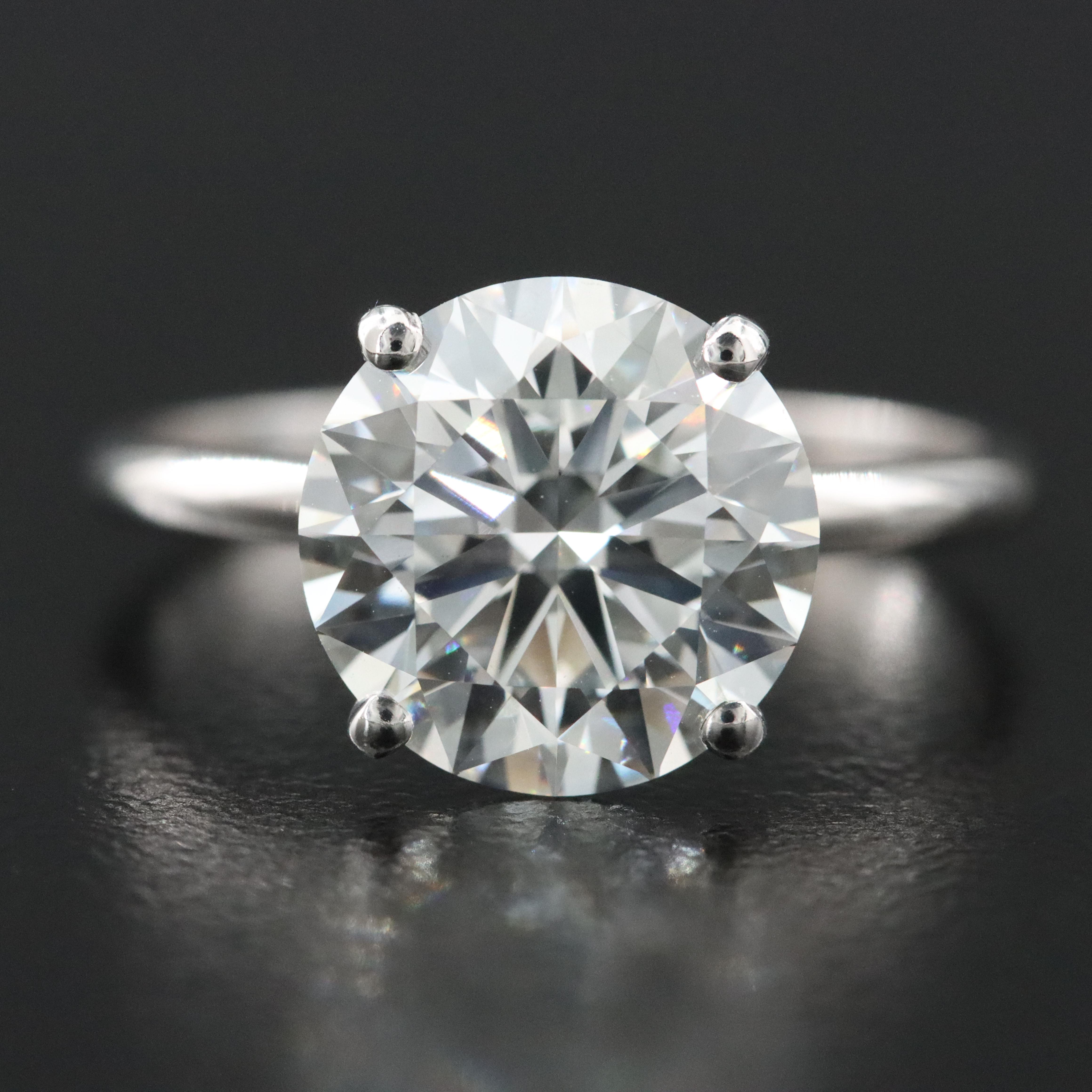 14K 4.03 CT Lab Grown Diamond Solitaire Ring with IGI Report