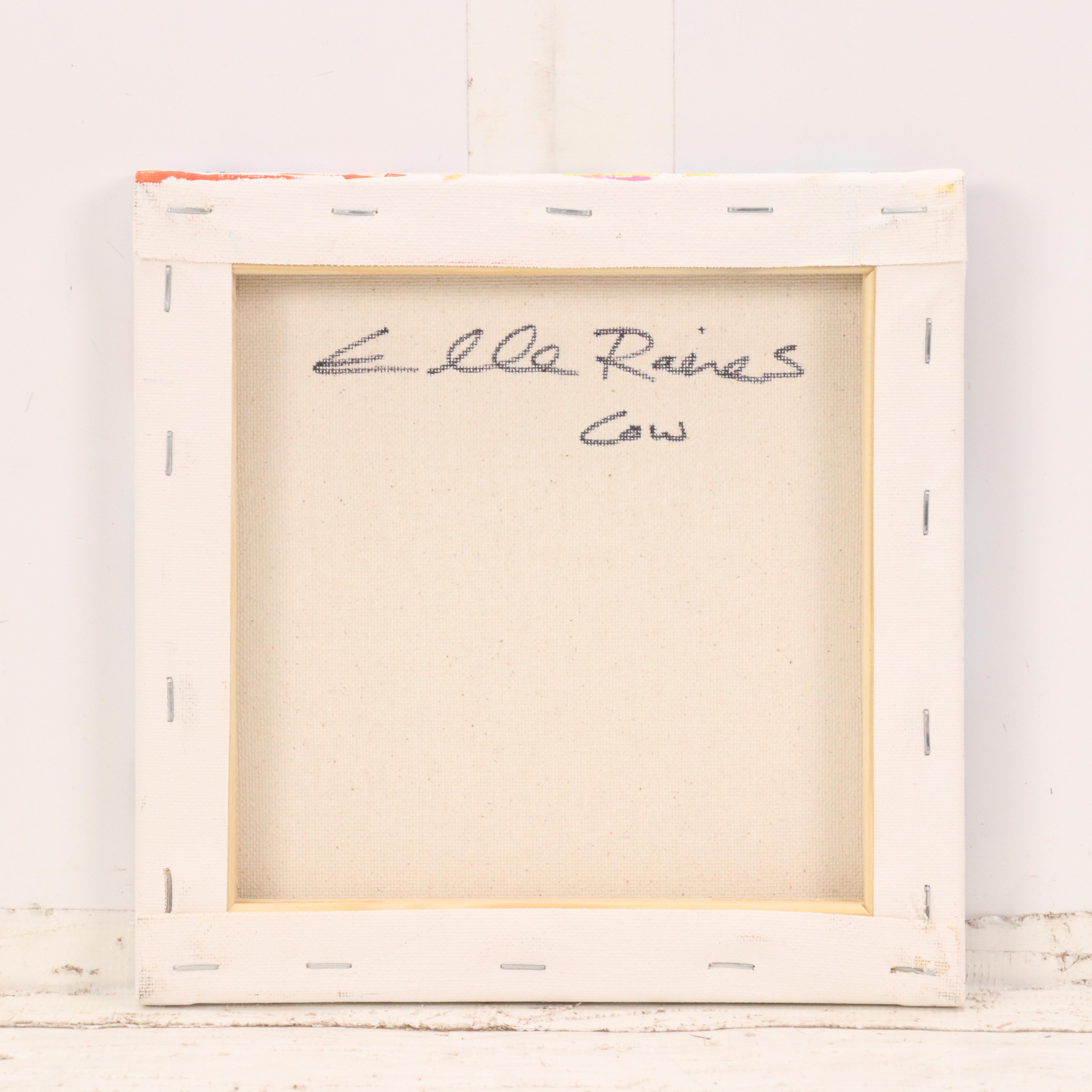 Elle Raines Stylized Acrylic Painting "Cow," 21st Century