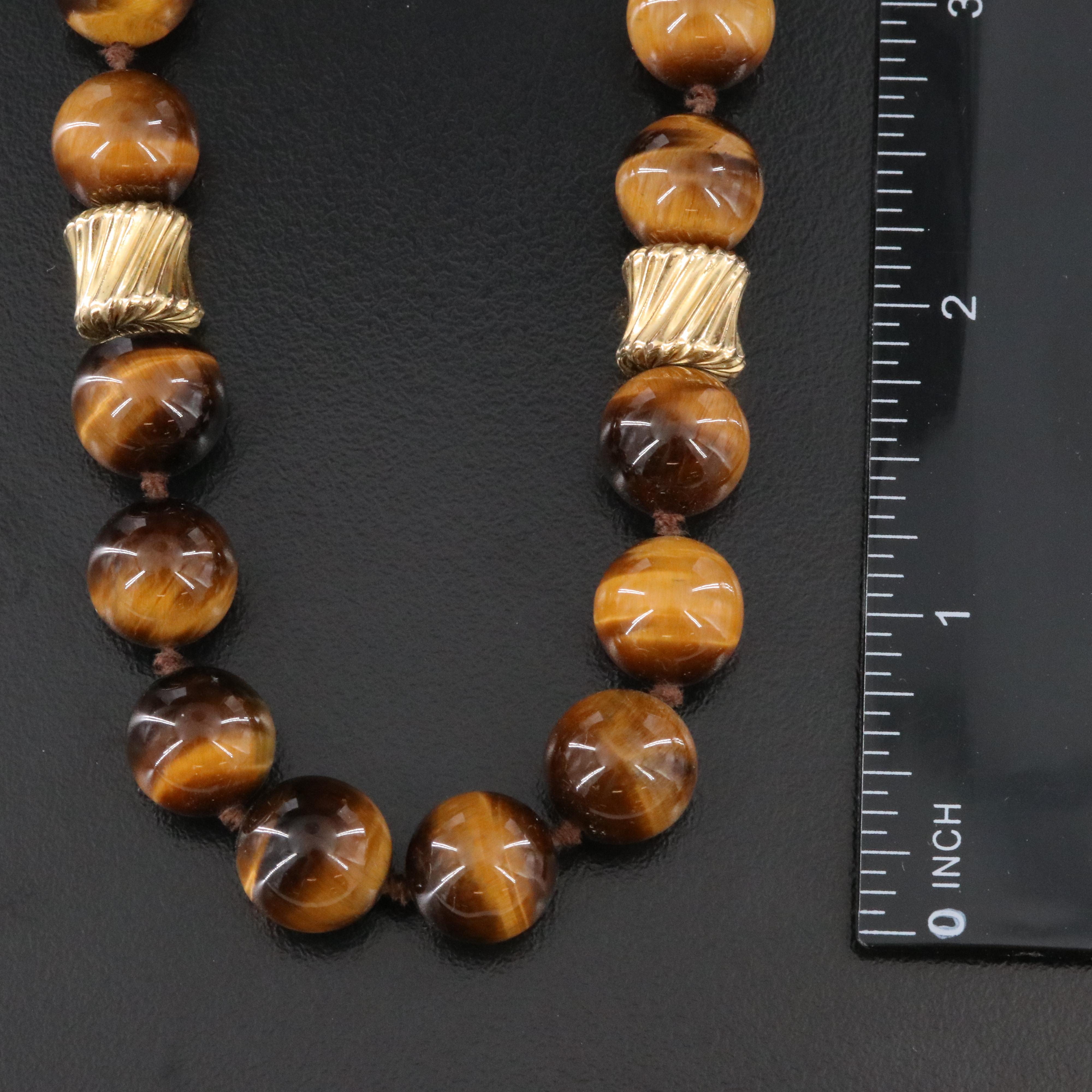 Tiger's Eye Necklace with 14K Clasp