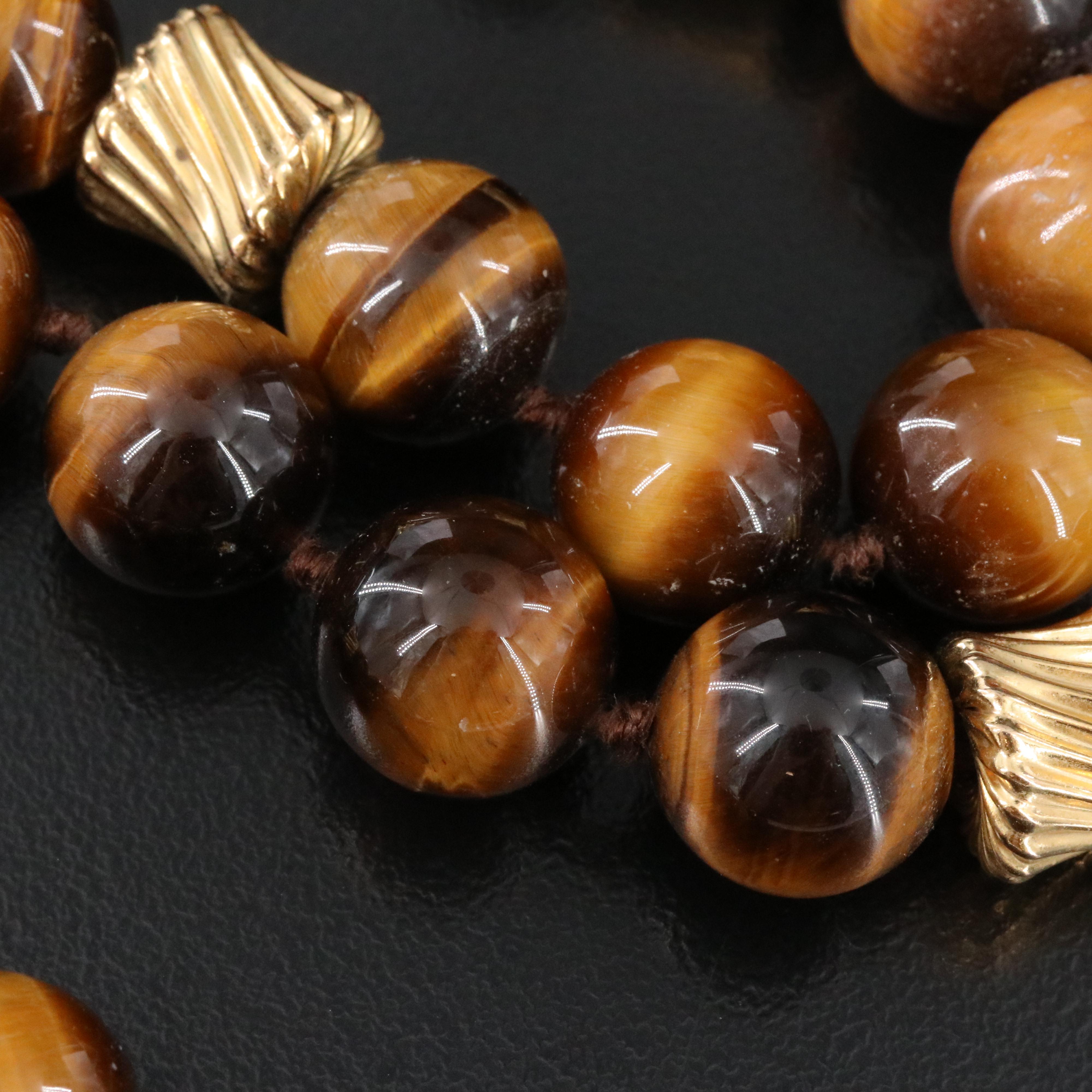 Tiger's Eye Necklace with 14K Clasp