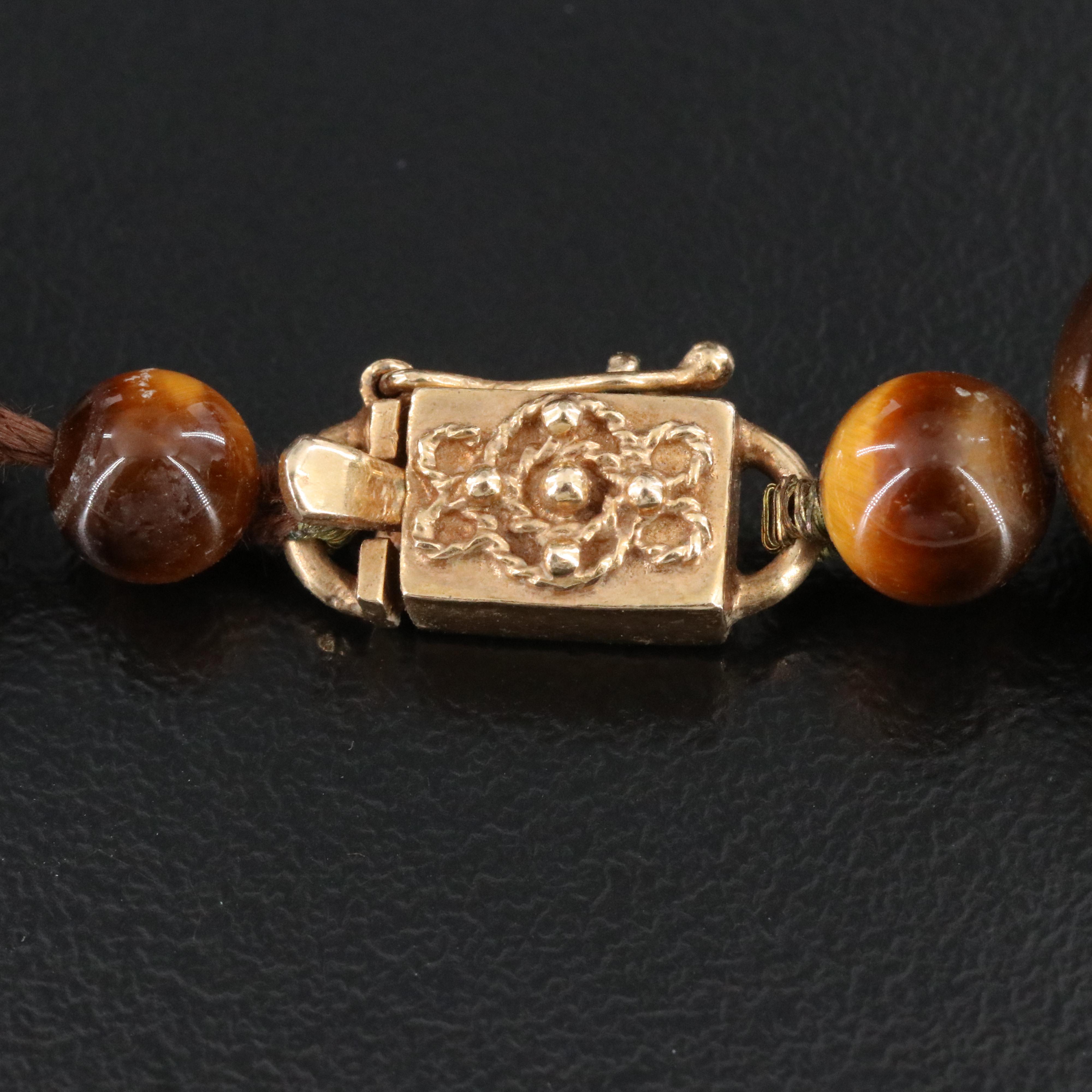 Tiger's Eye Necklace with 14K Clasp