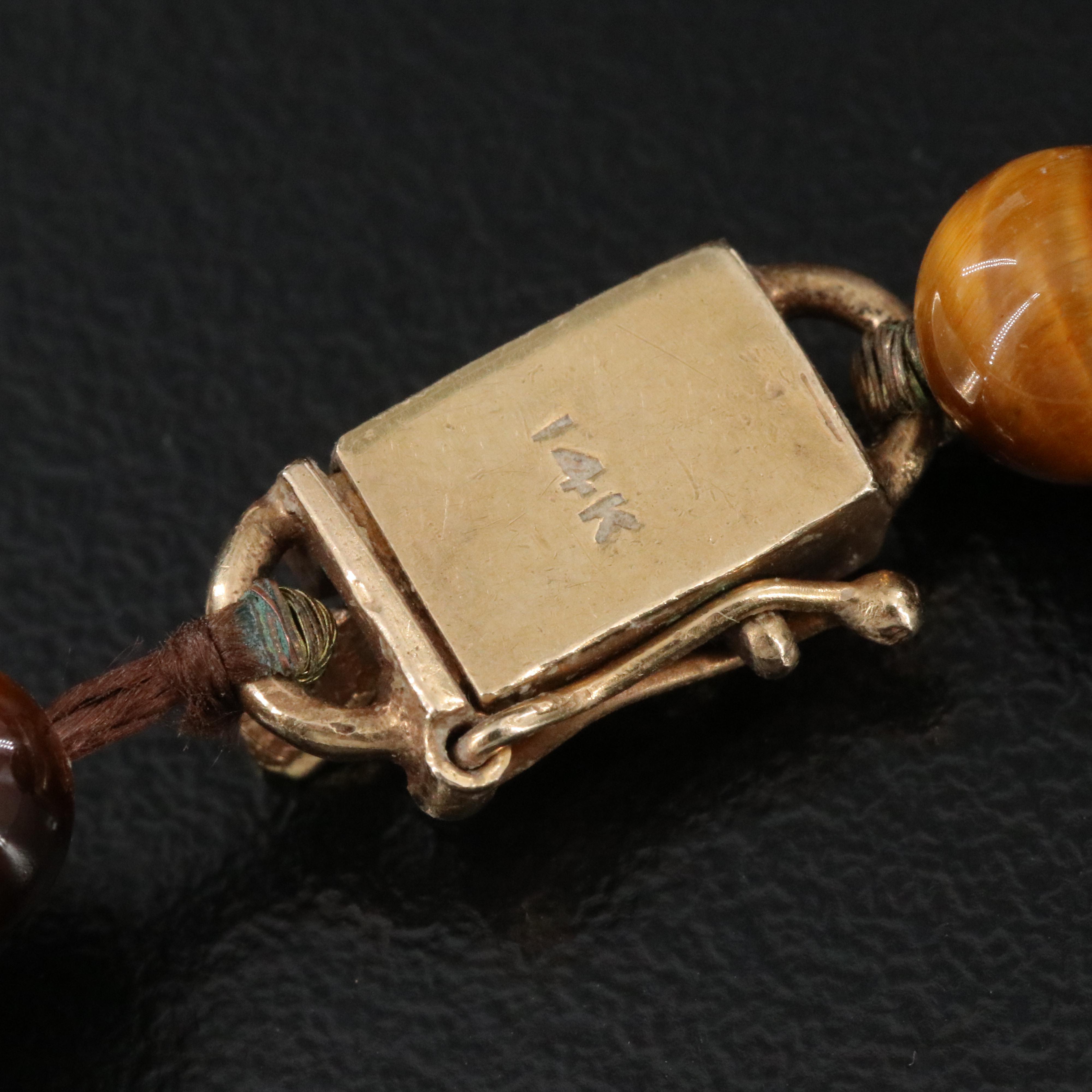 Tiger's Eye Necklace with 14K Clasp