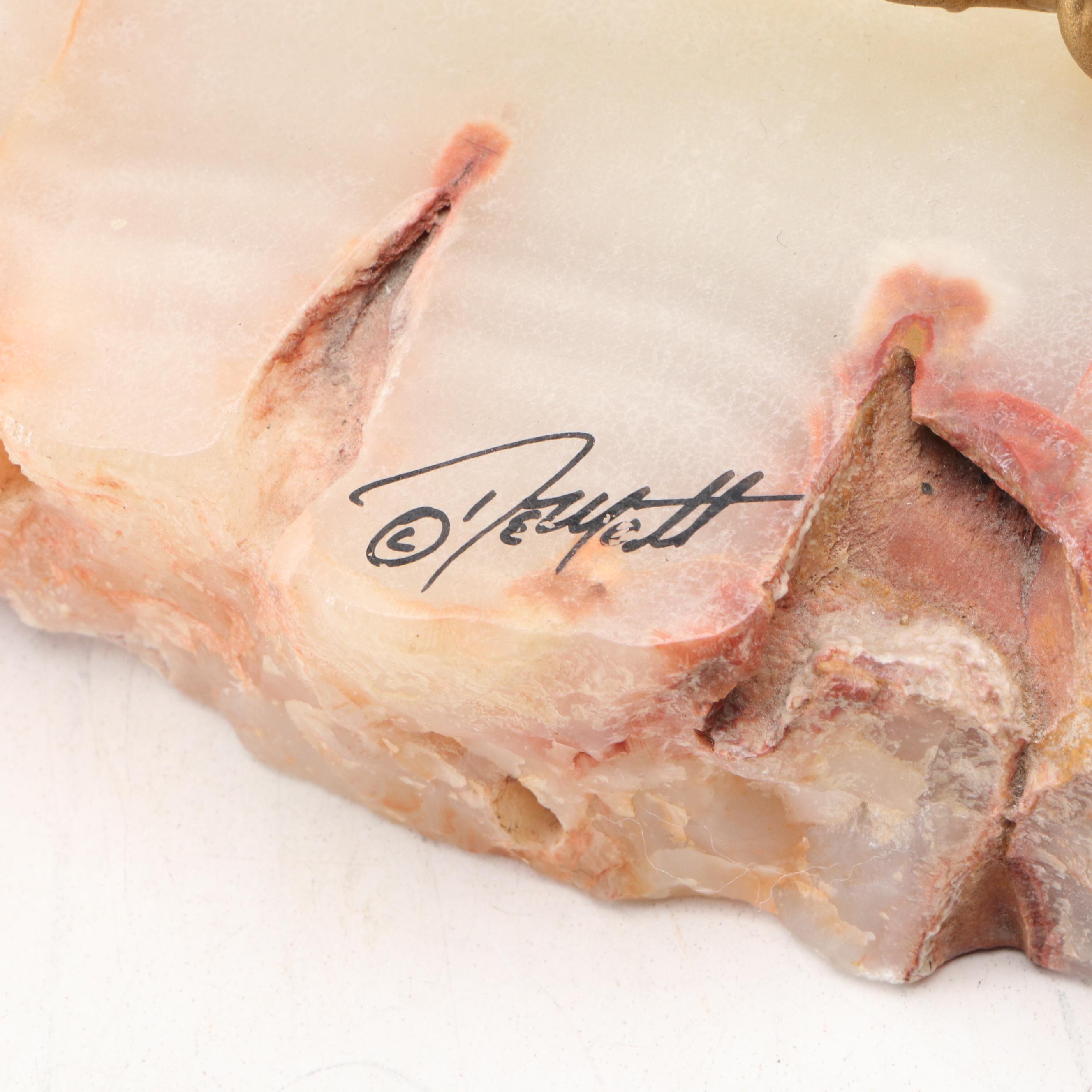 John DeMott Brass and Copper Hot Air Balloon Sculpture