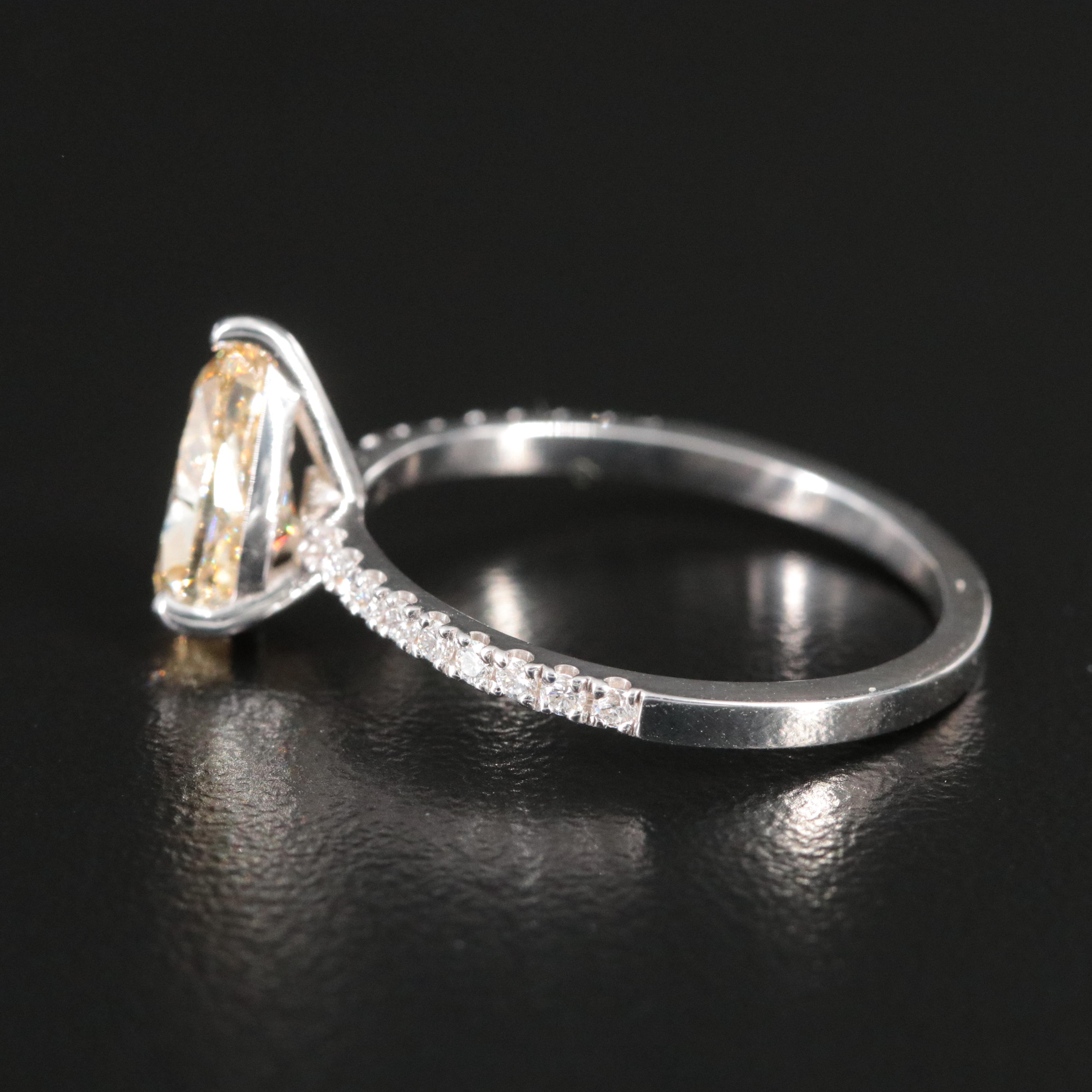 18K 1.78 CTW Lab Grown Diamond Ring with IGI Report and Fancy Yellow Center