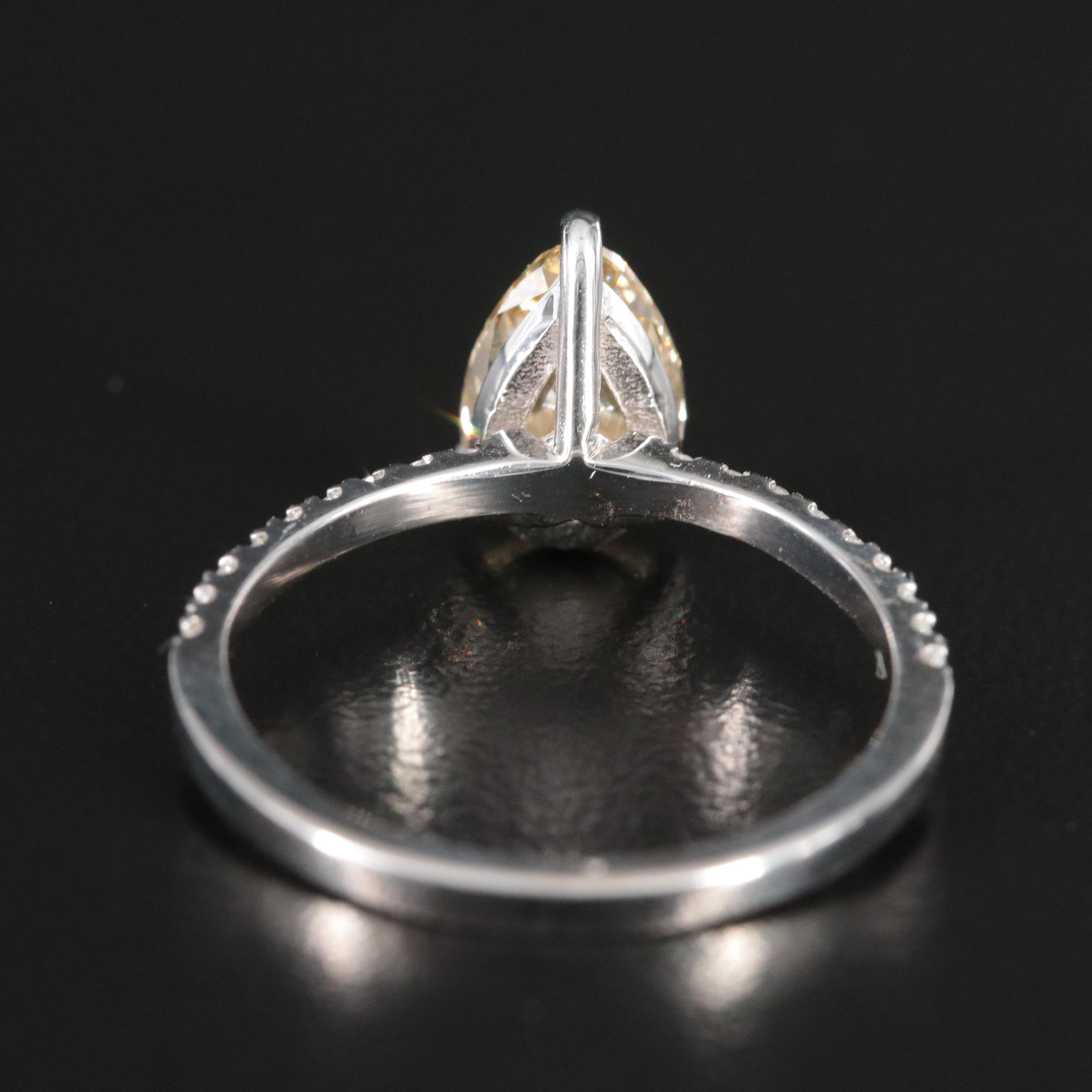 18K 1.78 CTW Lab Grown Diamond Ring with IGI Report and Fancy Yellow Center