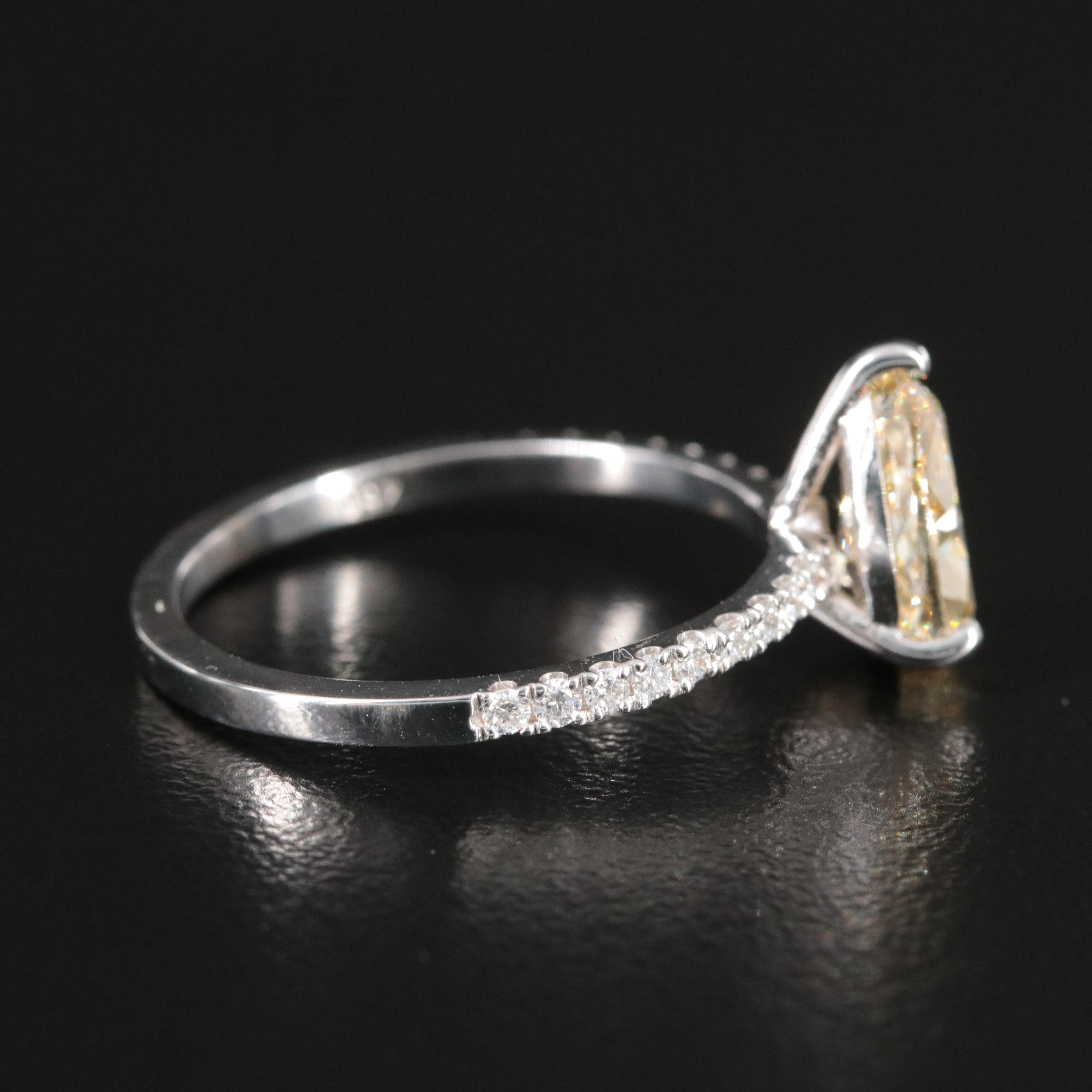 18K 1.78 CTW Lab Grown Diamond Ring with IGI Report and Fancy Yellow Center