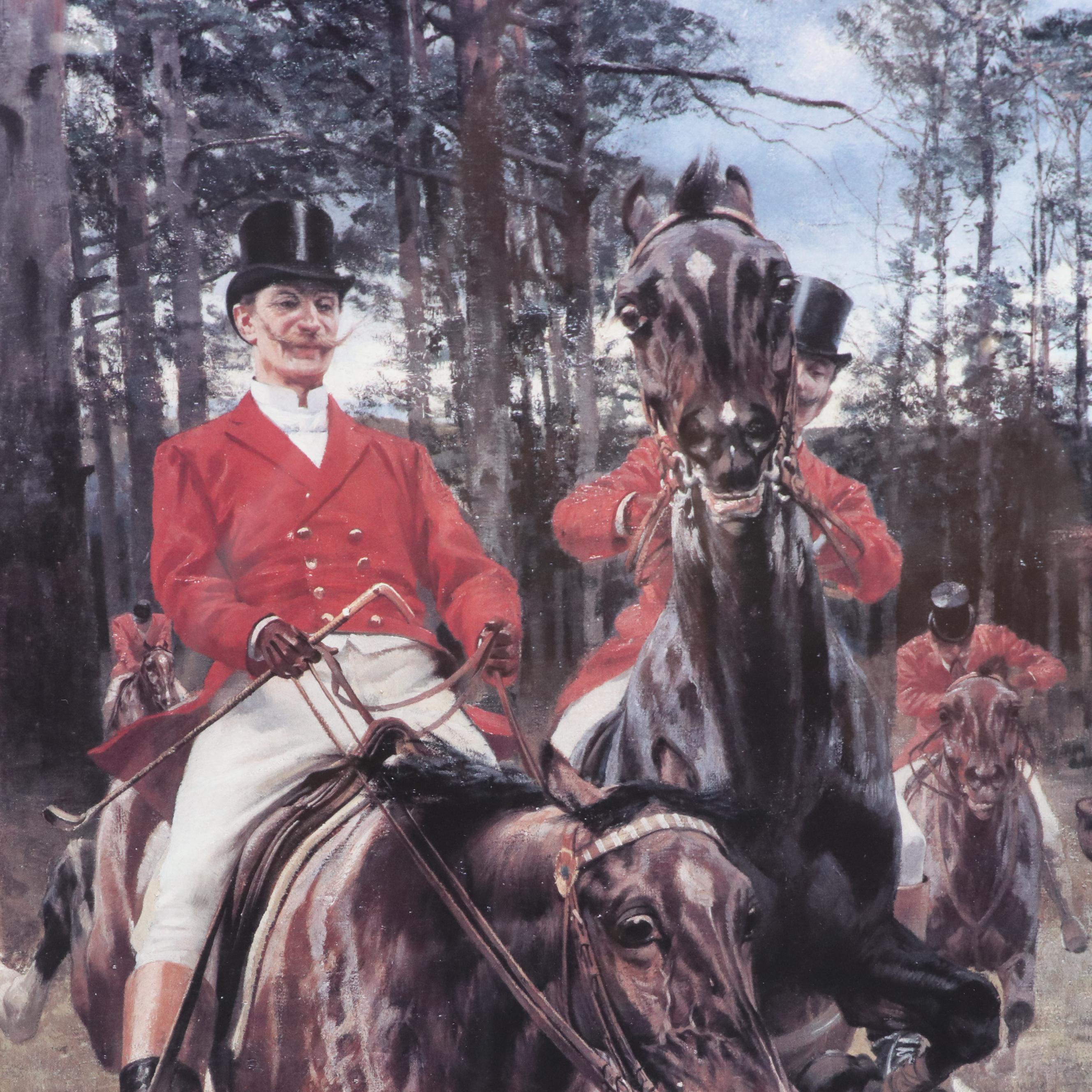 After Hans Werner Schmidt Offset Lithograph "Morning Hunt," Late 20th Century