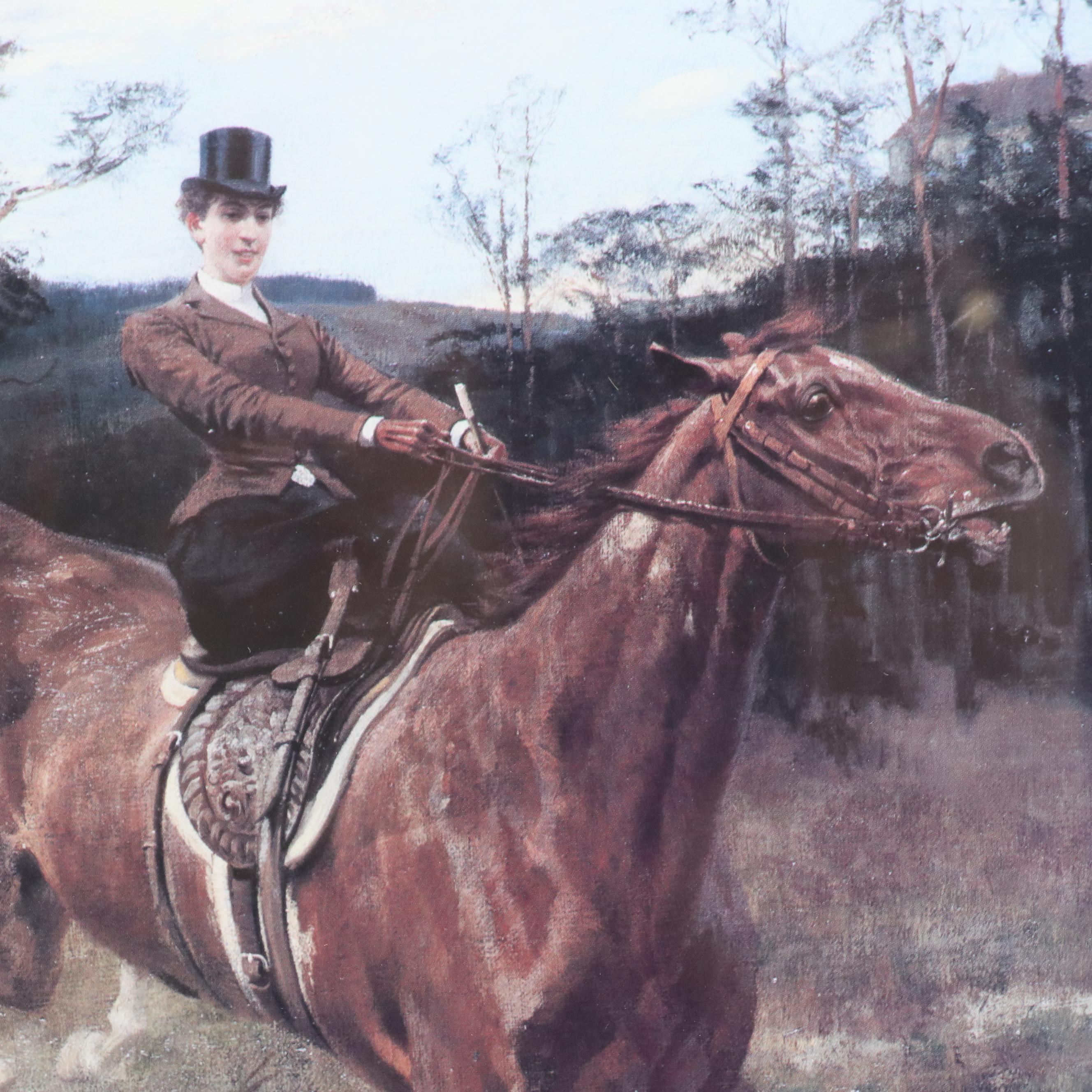 After Hans Werner Schmidt Offset Lithograph "Morning Hunt," Late 20th Century