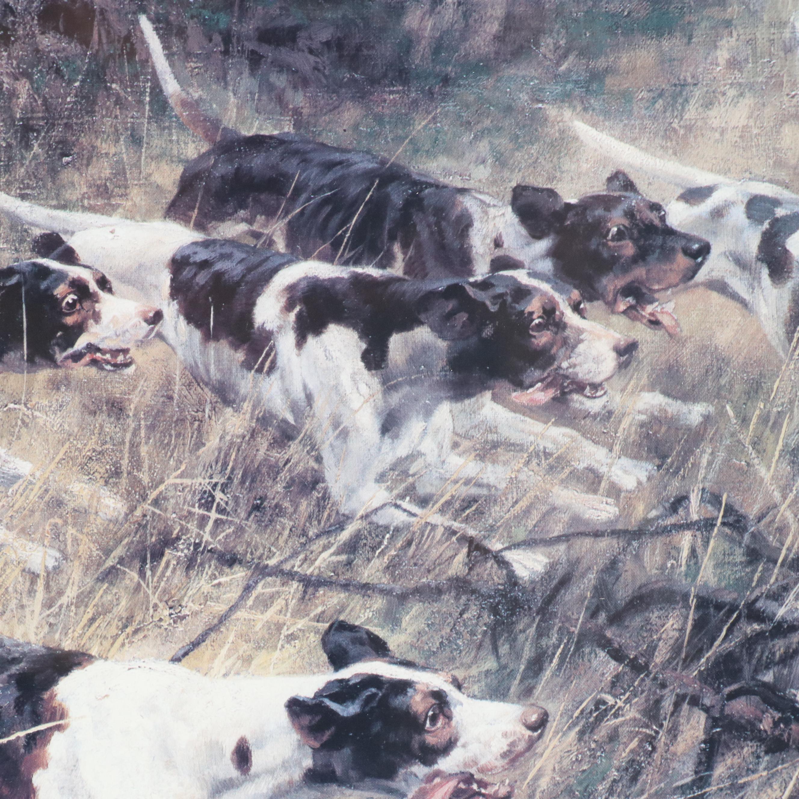 After Hans Werner Schmidt Offset Lithograph "Morning Hunt," Late 20th Century