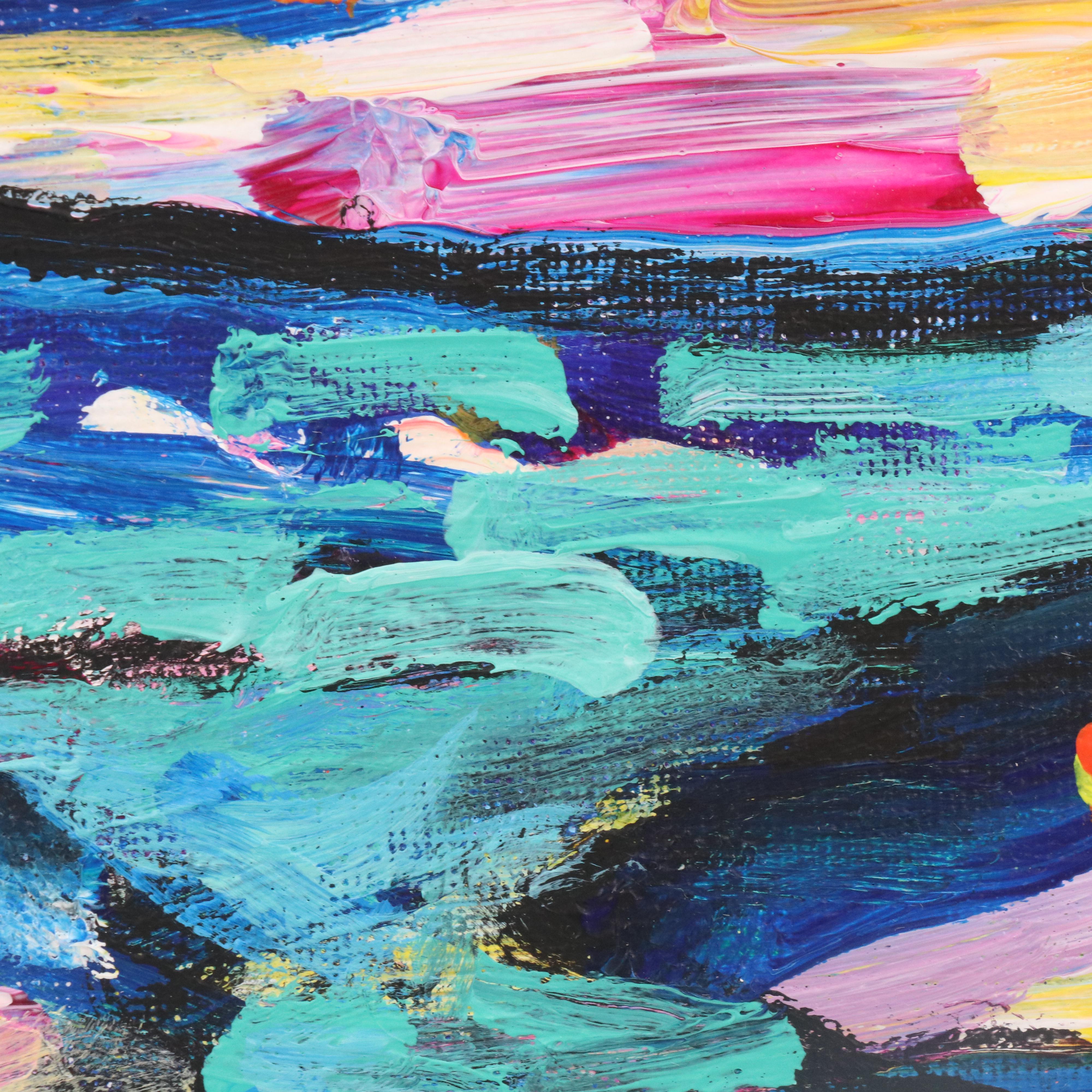 Elle Raines Stylized Acrylic Painting "Sardines," 21st Century