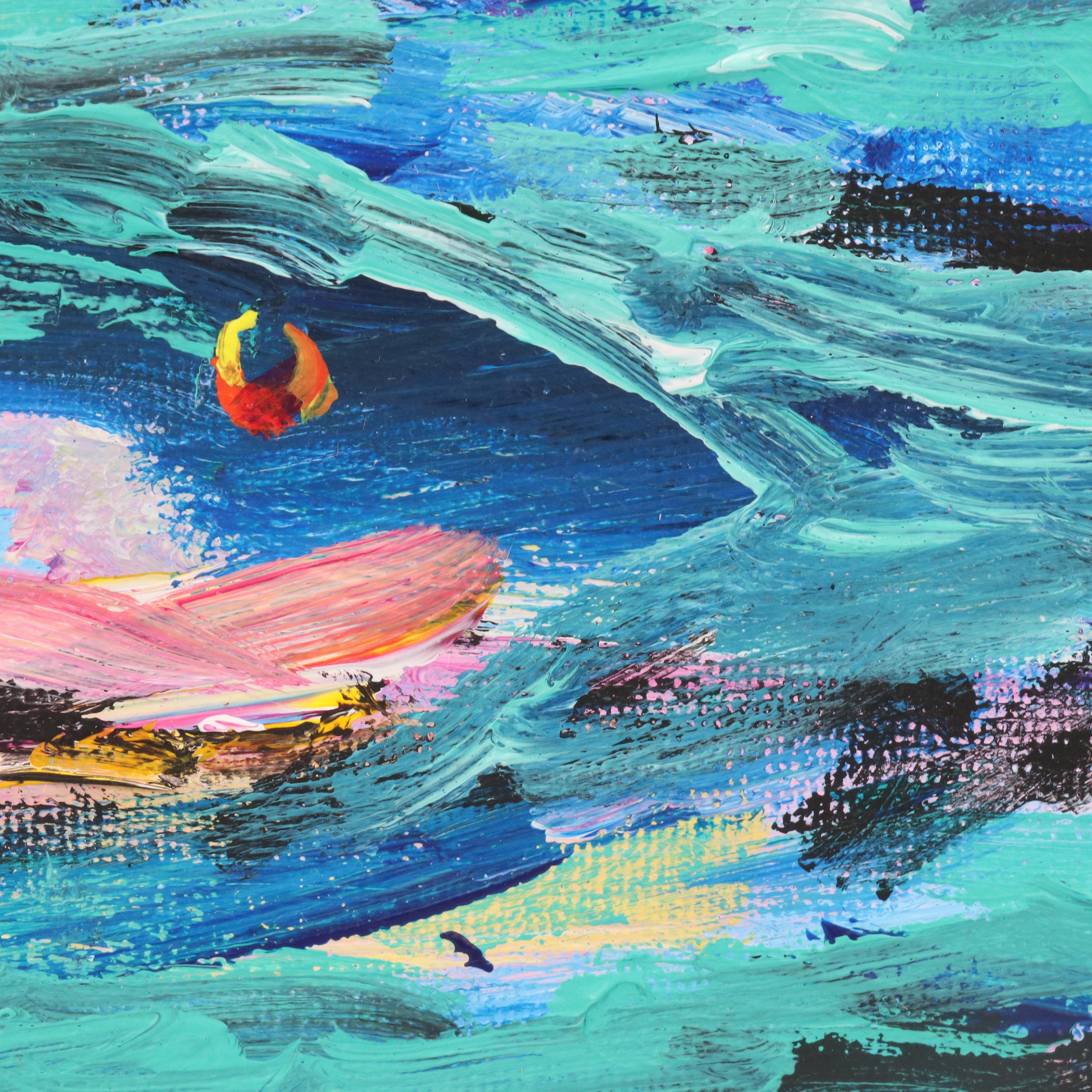 Elle Raines Stylized Acrylic Painting "Sardines," 21st Century